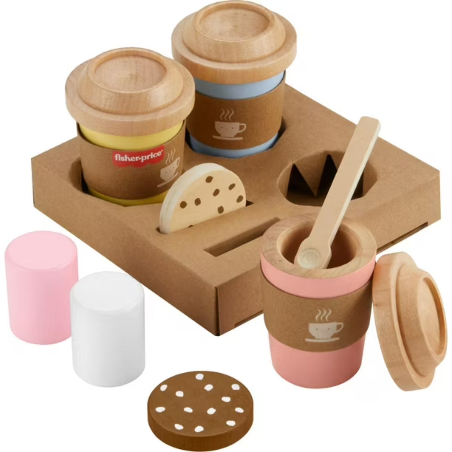 Fisher-Price Wooden Coffee To Go Set, Multi, 15 Wood Pieces