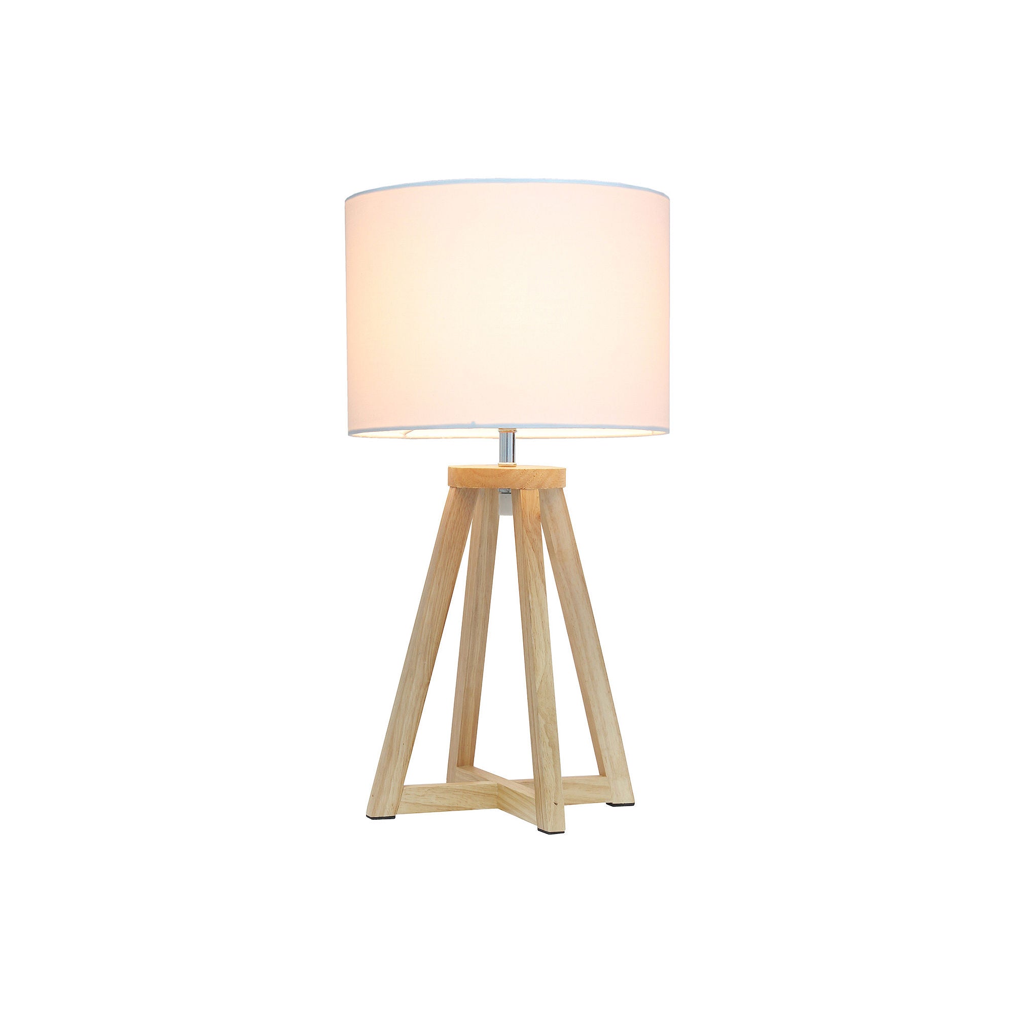 Asstd National Brand Simple Designs Interlocked Triangular Wood Table Lamp - NATURAL WHITE ONE SIZE