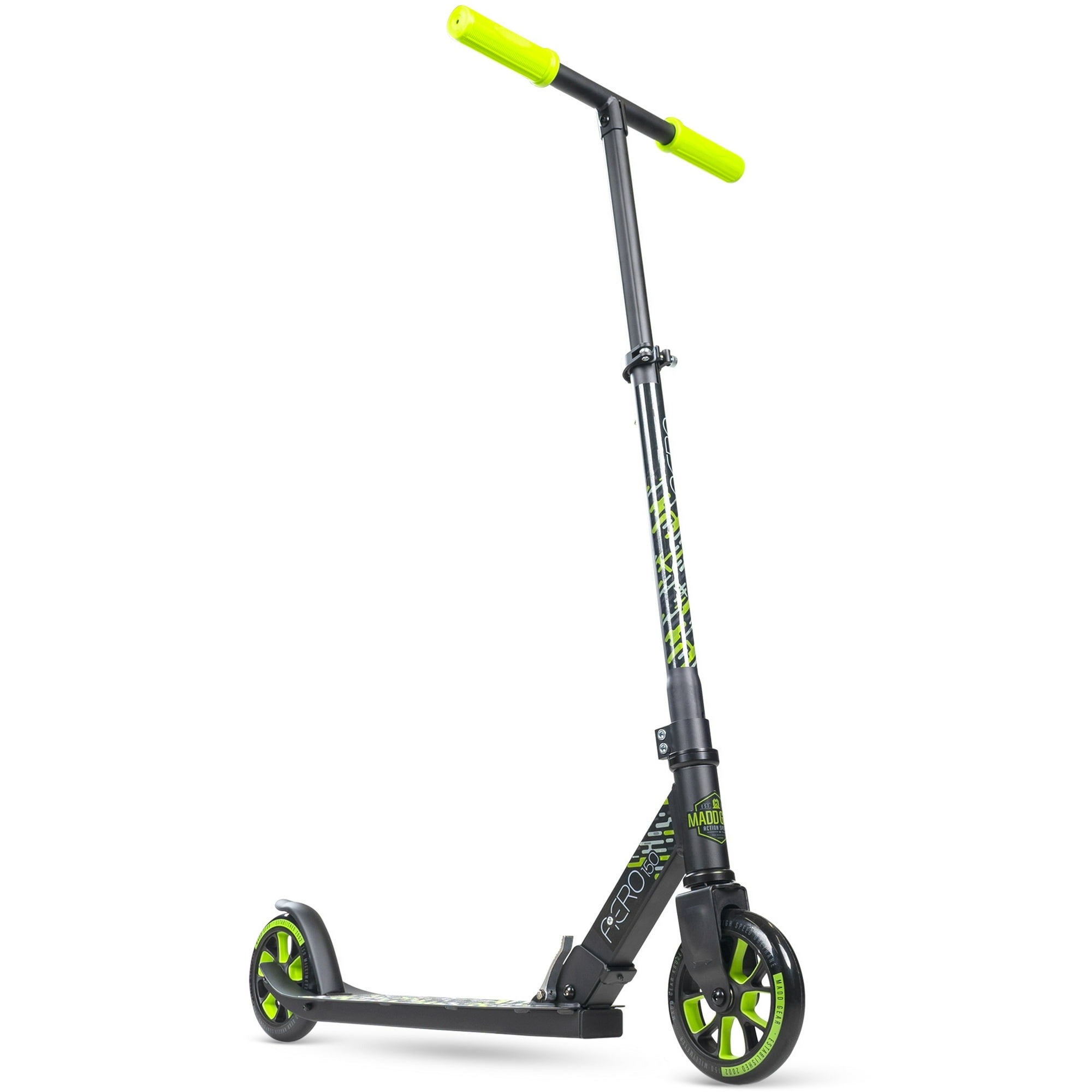 Madd Gear 426-003 Aero 150 Kick 6 Wheels Adjustable Height Folding Scooter, Green