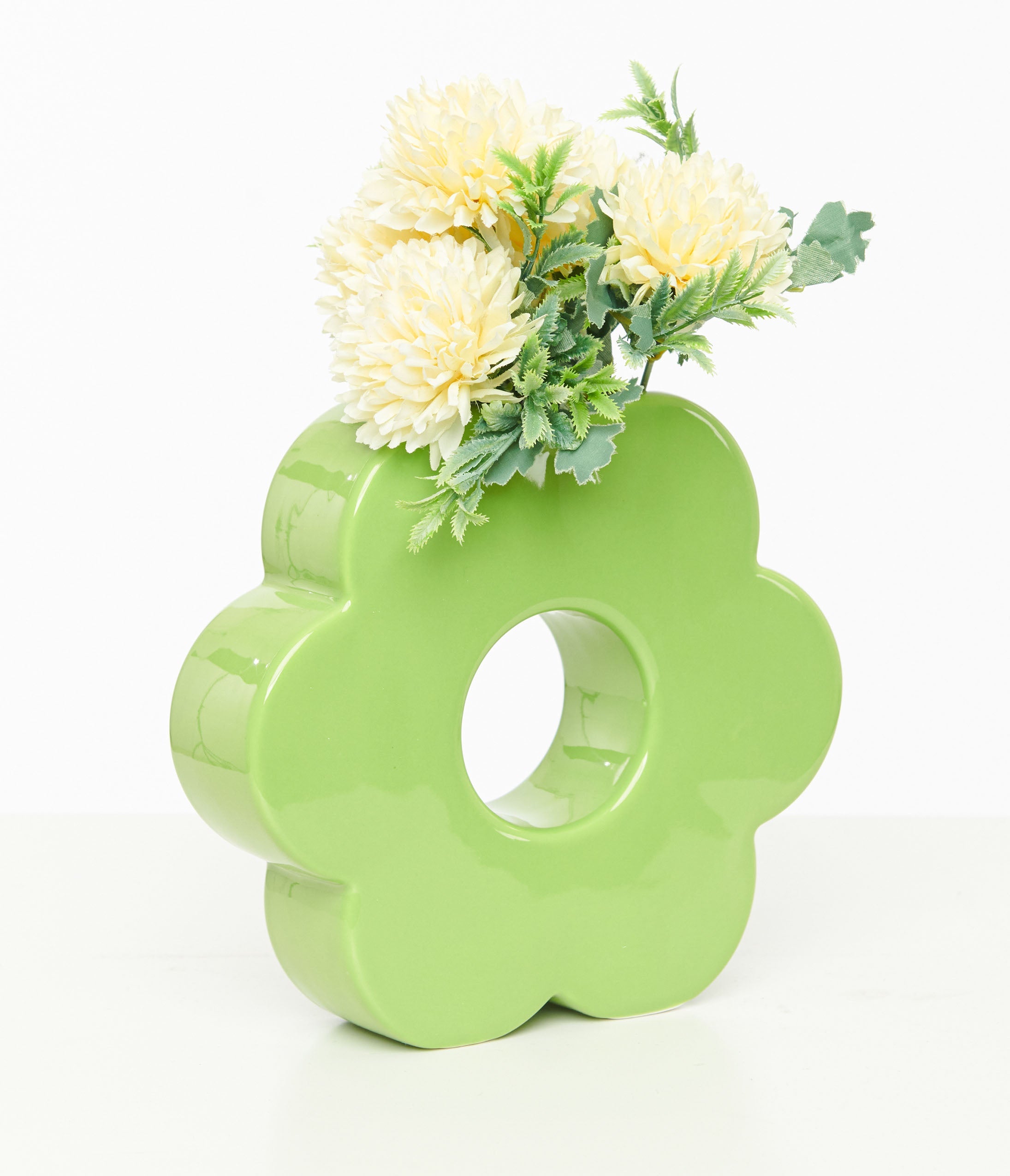 Green Daisy Vase