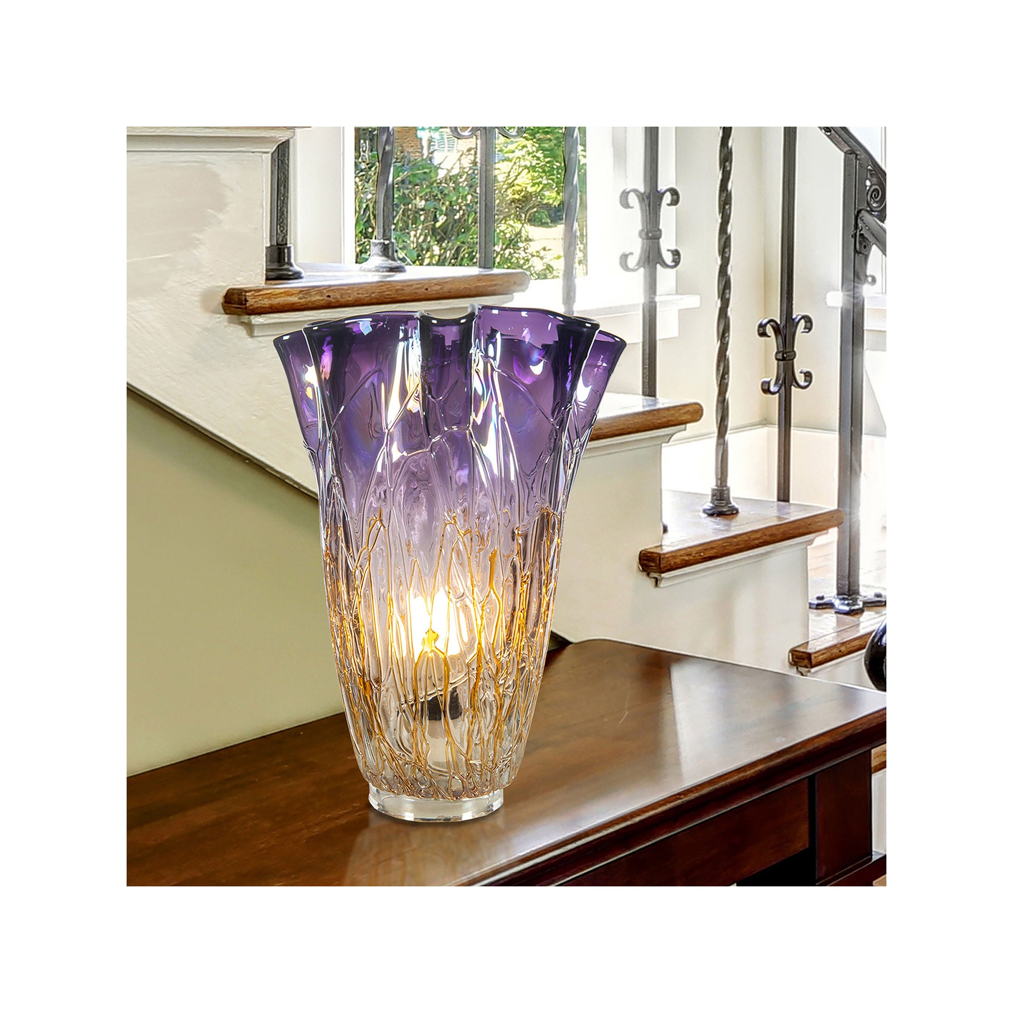 Dale Tiffany Art Glass Vase Accent Desk Lamp - MD PURPLE ONE SIZE