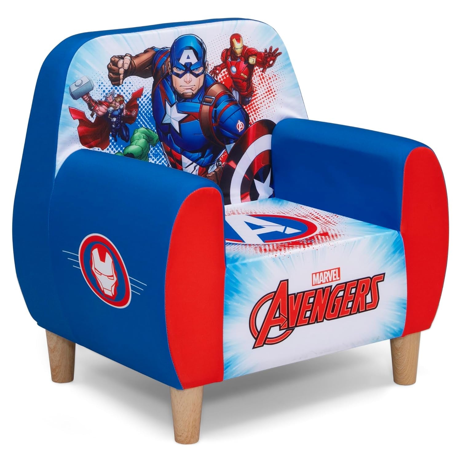 Delta Children UP83780AV-1157 Marvel Avengers Foam Chair for Kids, Blue