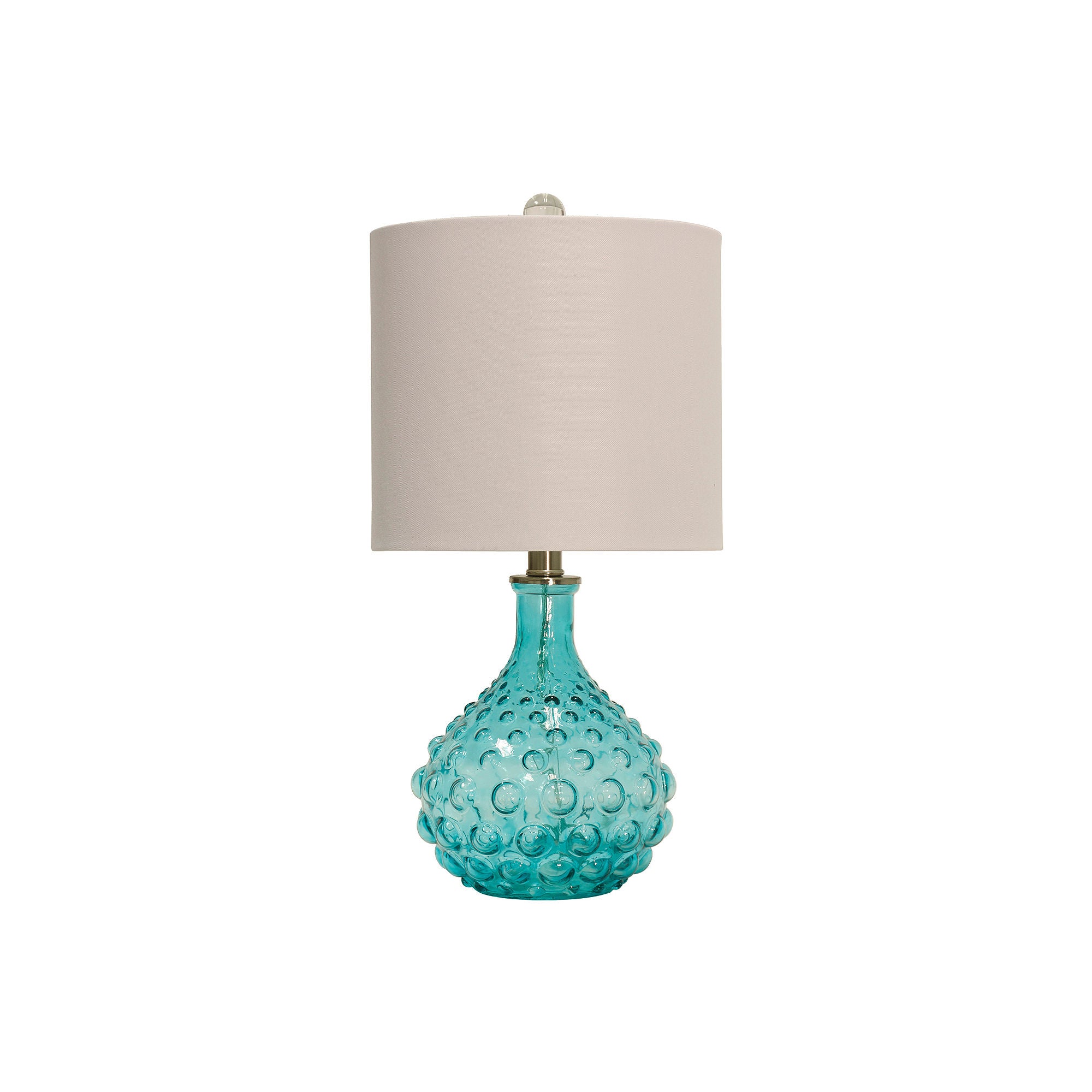 Stylecraft 10 W Blue & Off-White Glass Table Lamp - BLUE ONE SIZE