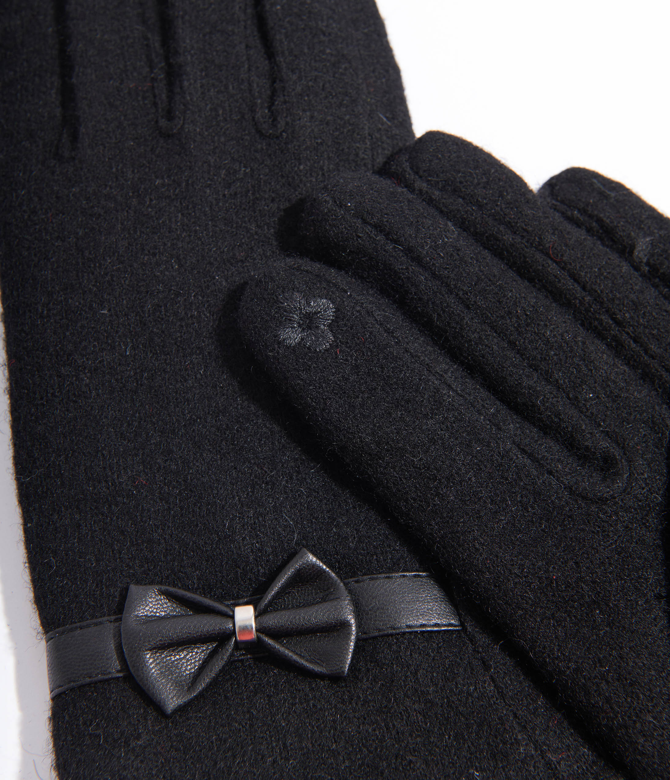 Black Wool Texting Gloves