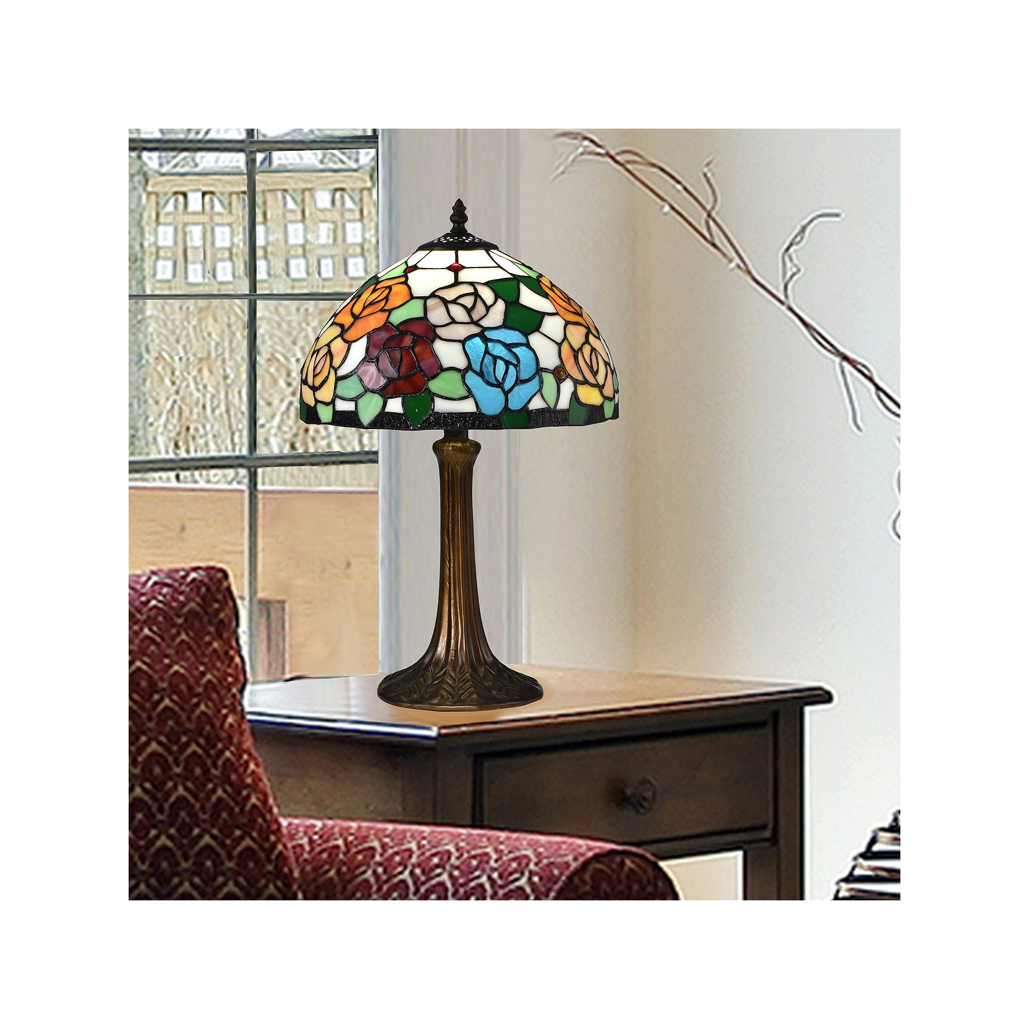 Dale Tiffany 19.5 Manor Tiffany Table Lamp - WHITE ONE SIZE