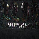 Unique Vintage 1920s Black & Iridescent Sequin Sleeveless Flapper Dress