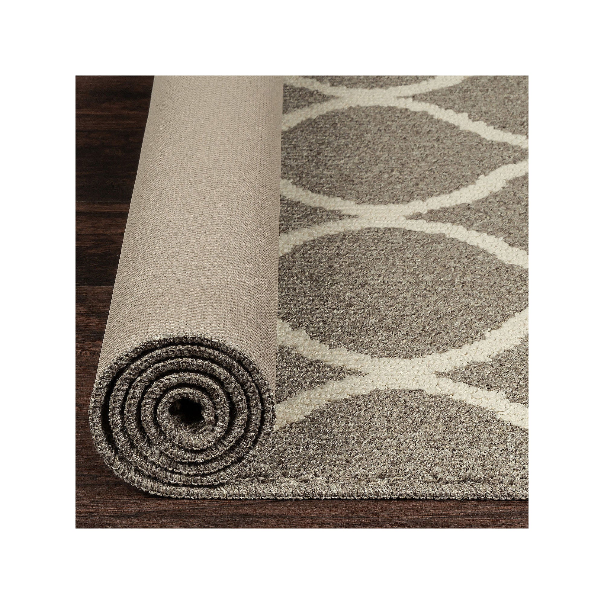 Mainstays Transitional Fretwork Beige Hallway Long Runner Rug, 26x10