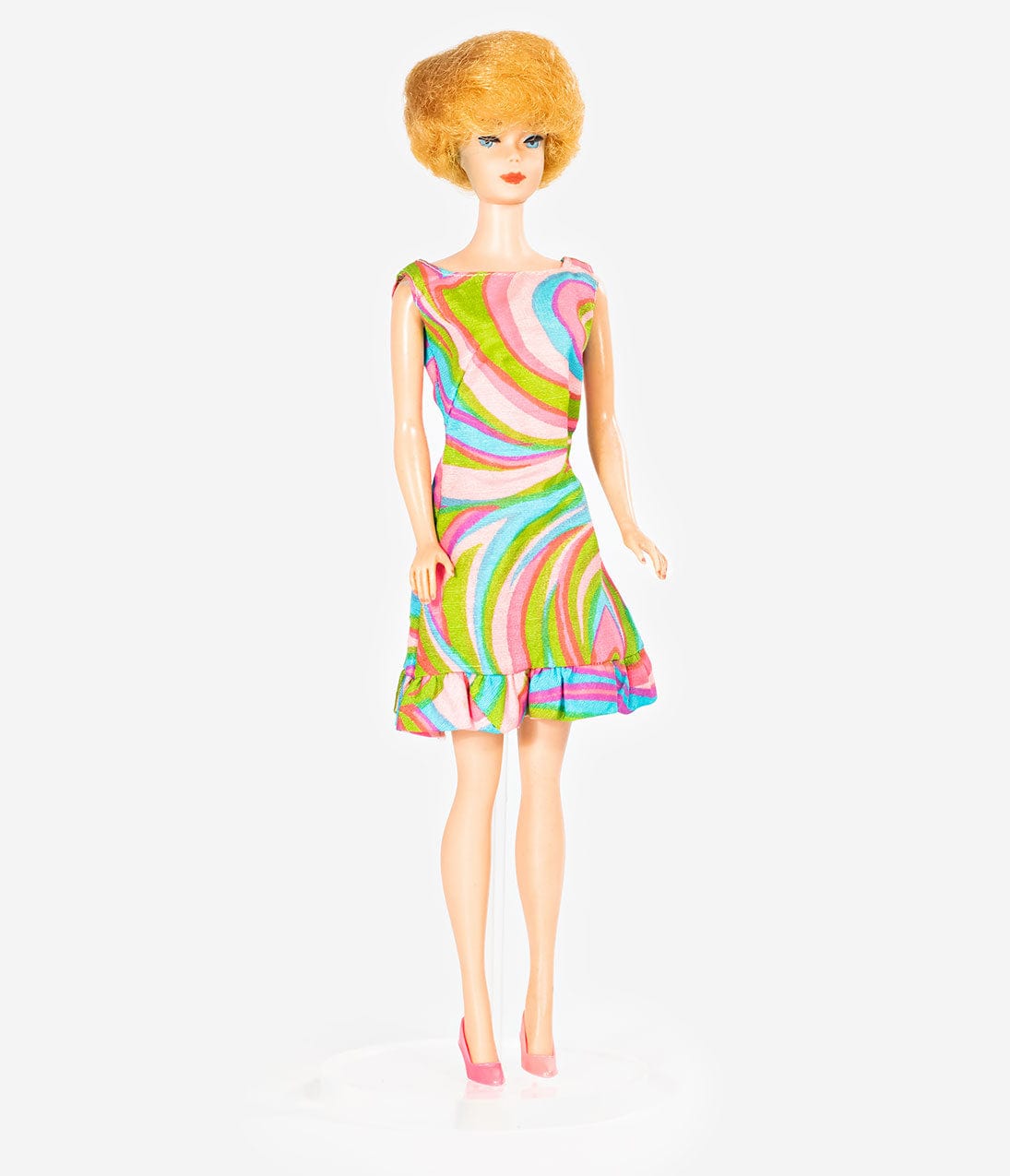 Barbie x Unique Vintage Plus Size 1960s Style Swirly Cue Shift Dress