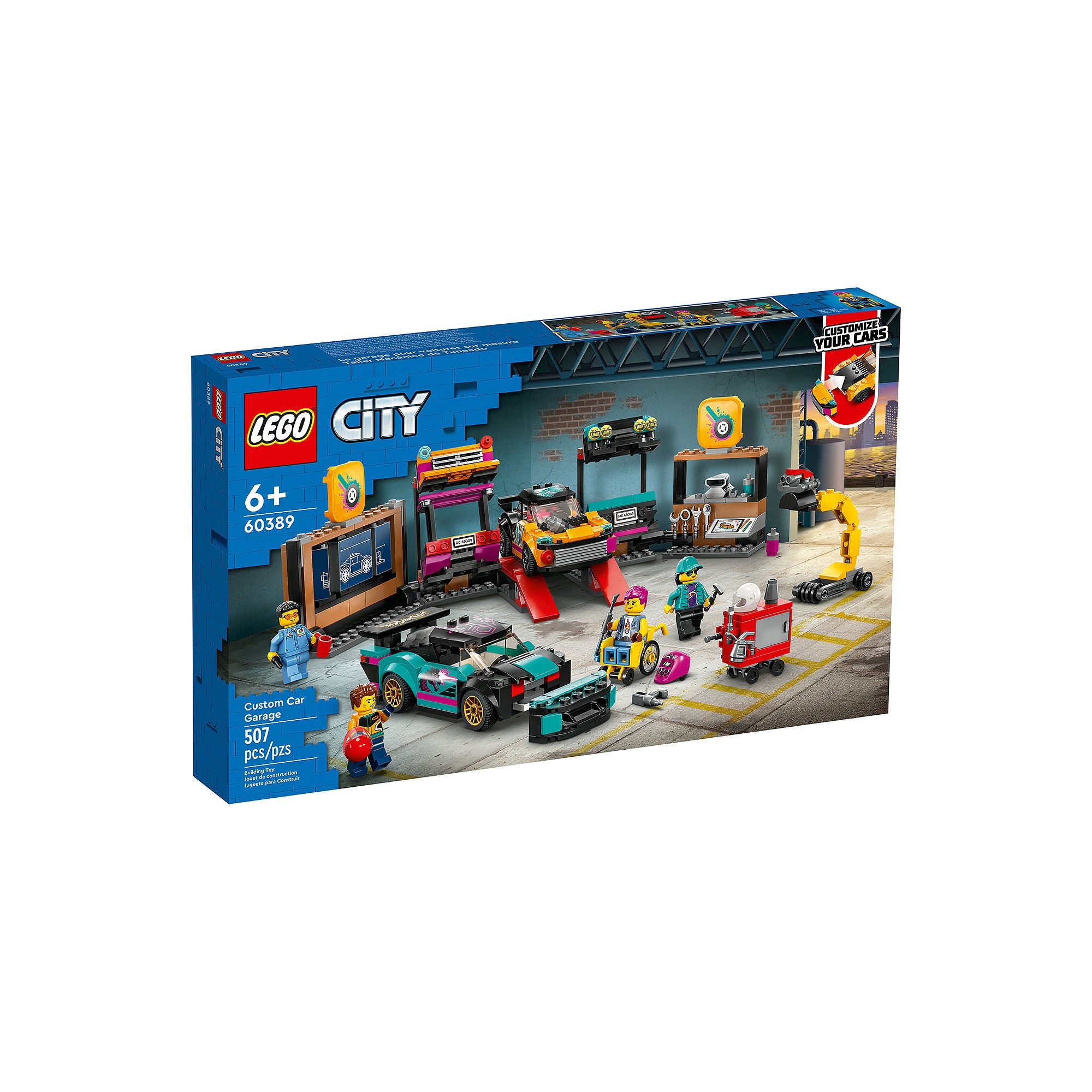 LEGO 60389 City Custom Car Garage Toy, Kids Workshop Set