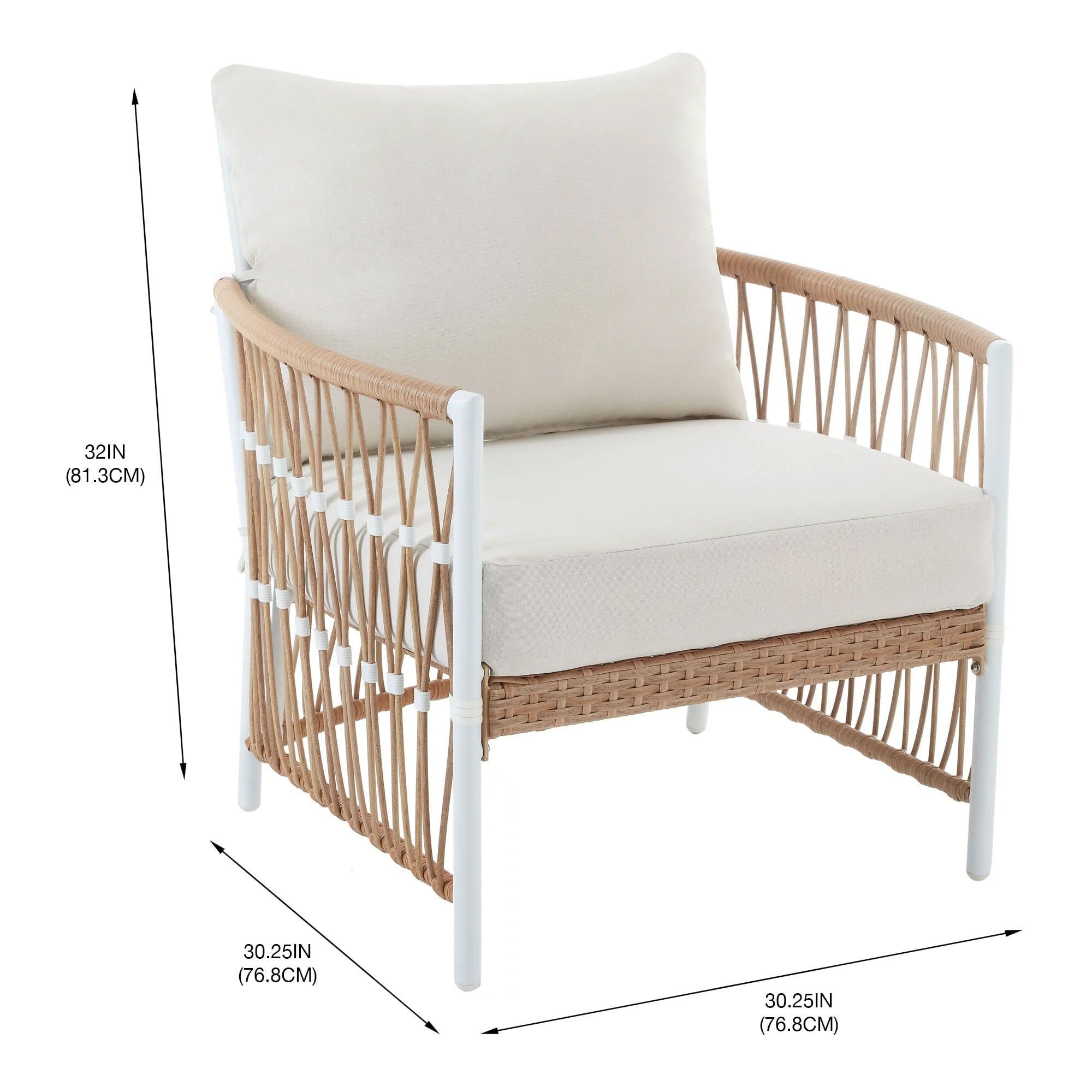 Better Homes & Gardens BHS436225828009 Lilah 2-Pack Outdoor Wicker Lounge Chair, White