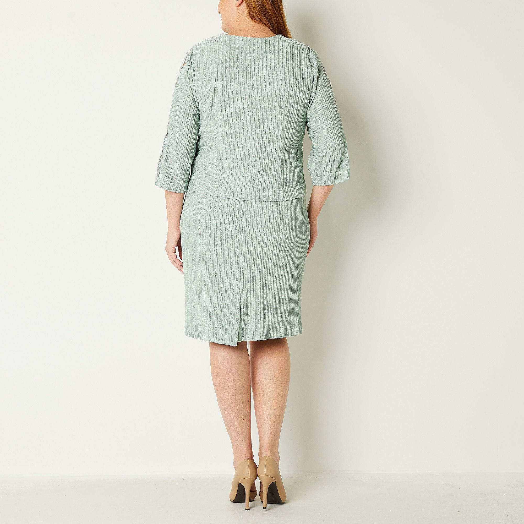 Maya Brooke Plus Jacket Dress - DUSTY SAGE 18W