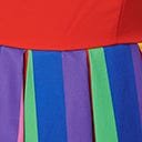 Unique Vintage Red & Rainbow Stripe Swing Dress