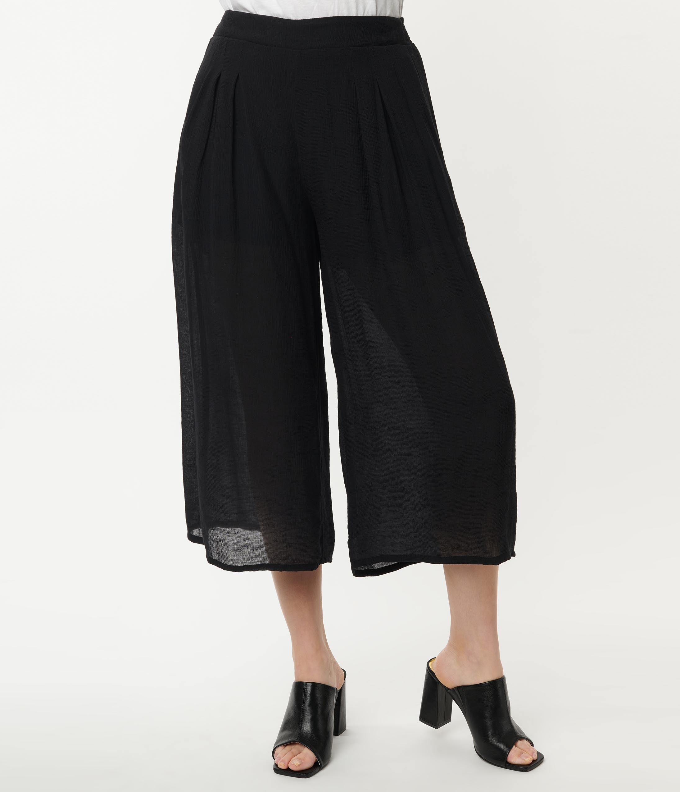 Black High Waist Culottes