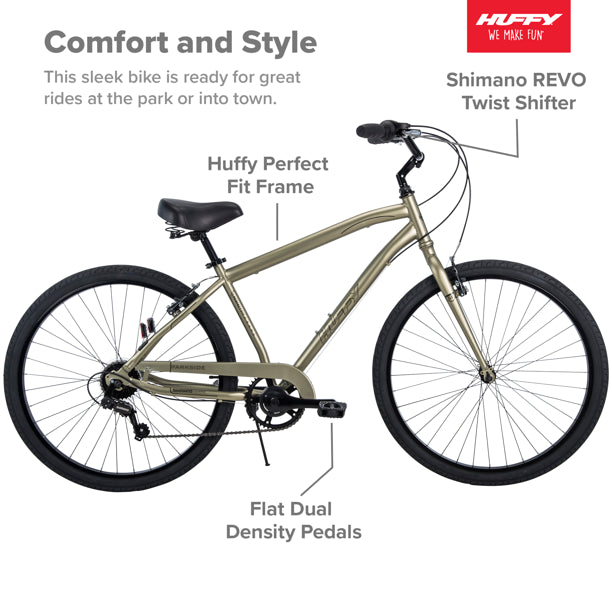 Huffy 56728 27.5 Parkside SE Men's Comfort Bike with Perfect Fit Frame, Sage