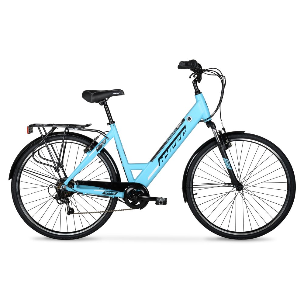 Hyper Bicycles HYP-E700-1105 Adult City Ebike 20+ Mile Range, Pedal Assist, Blue