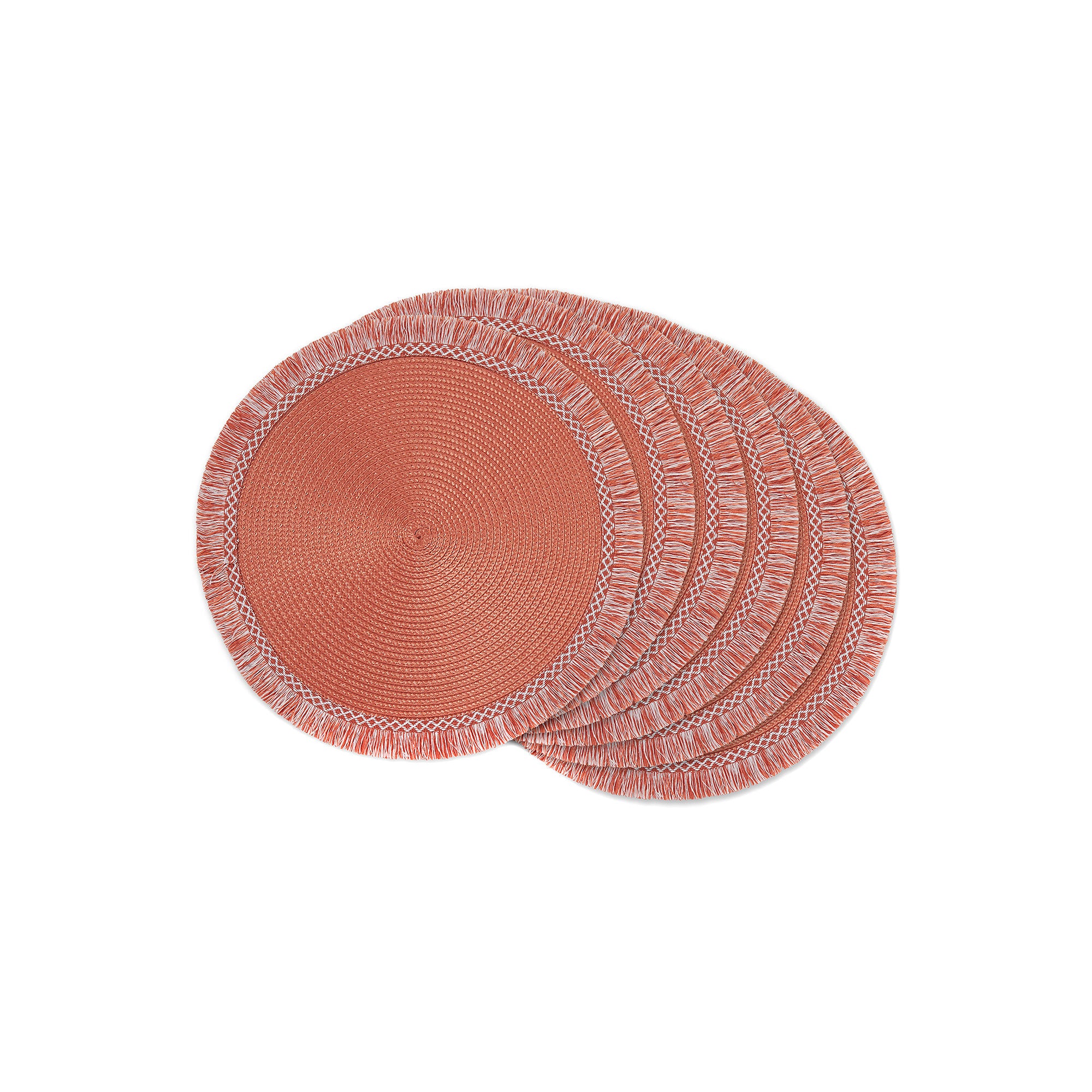 Design Imports Spice Round Fringed 6-Pc. Placemats - SPICE ONE SIZE