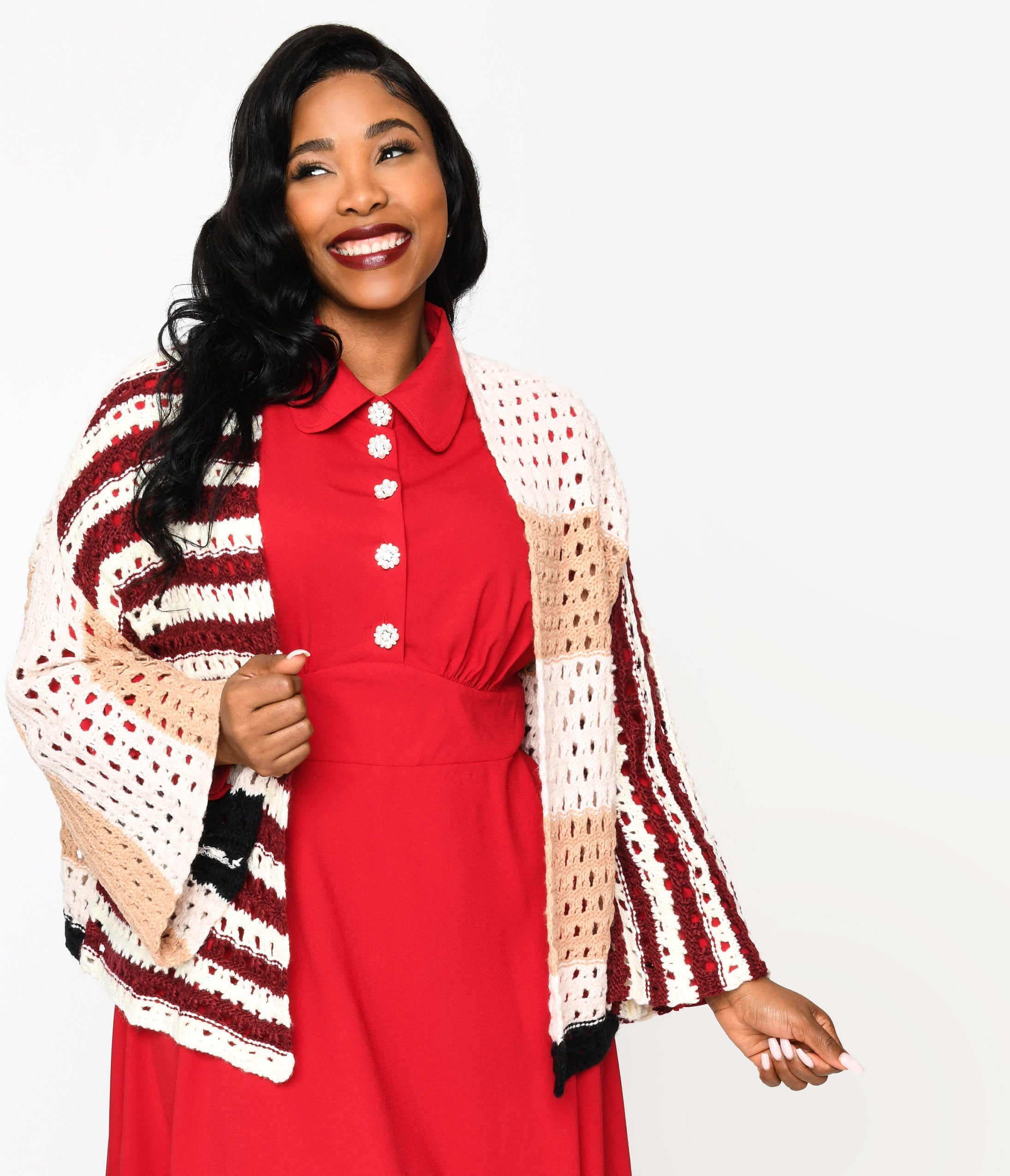 Multicolor Stripe Open Cardigan