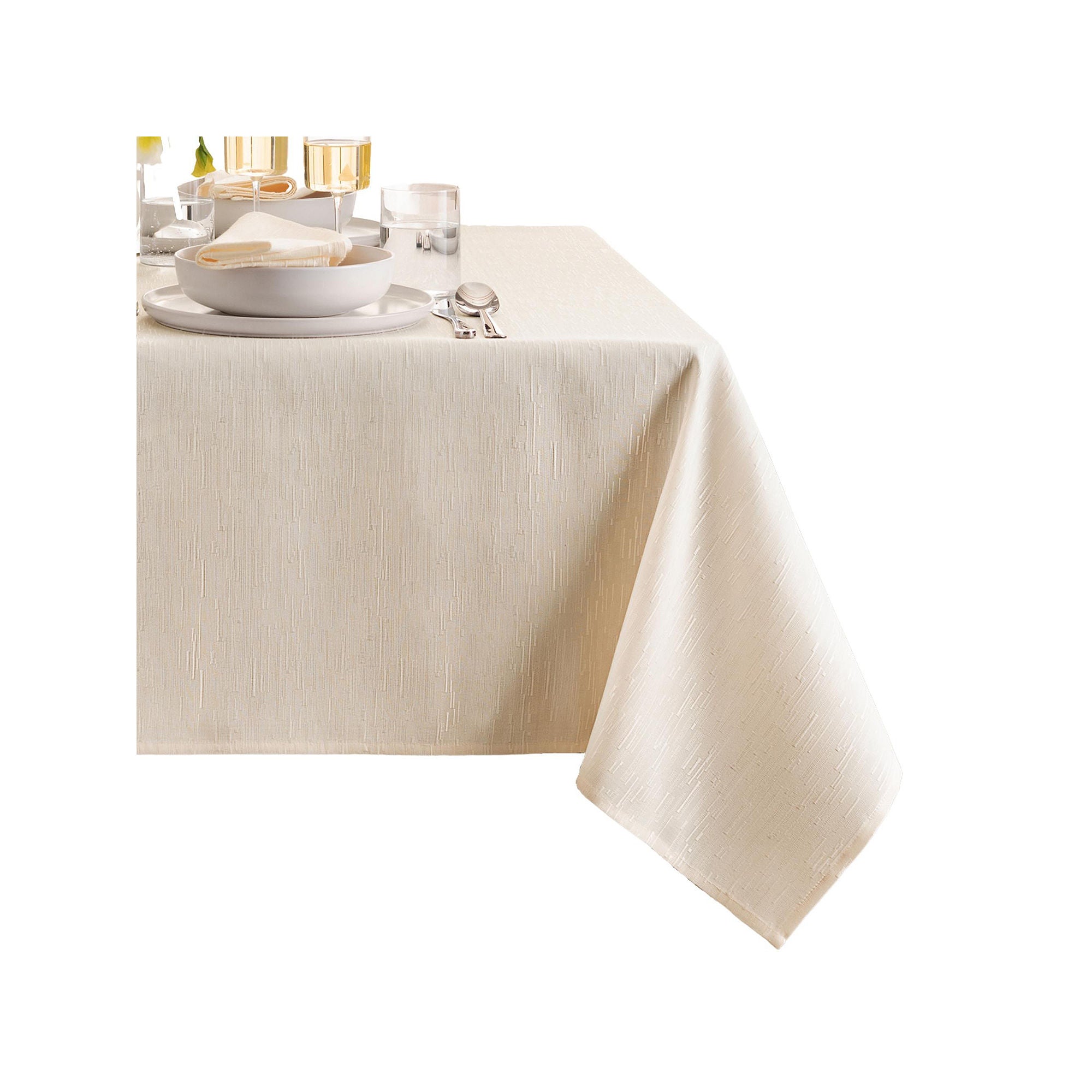 Elrene Home Fashions Water & Stain Resistant Continental Tablecloth - IVORY ONE SIZE