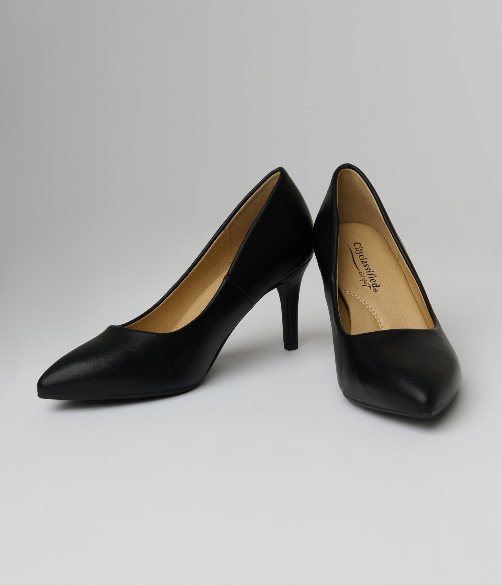 Black Leatherette Pumps