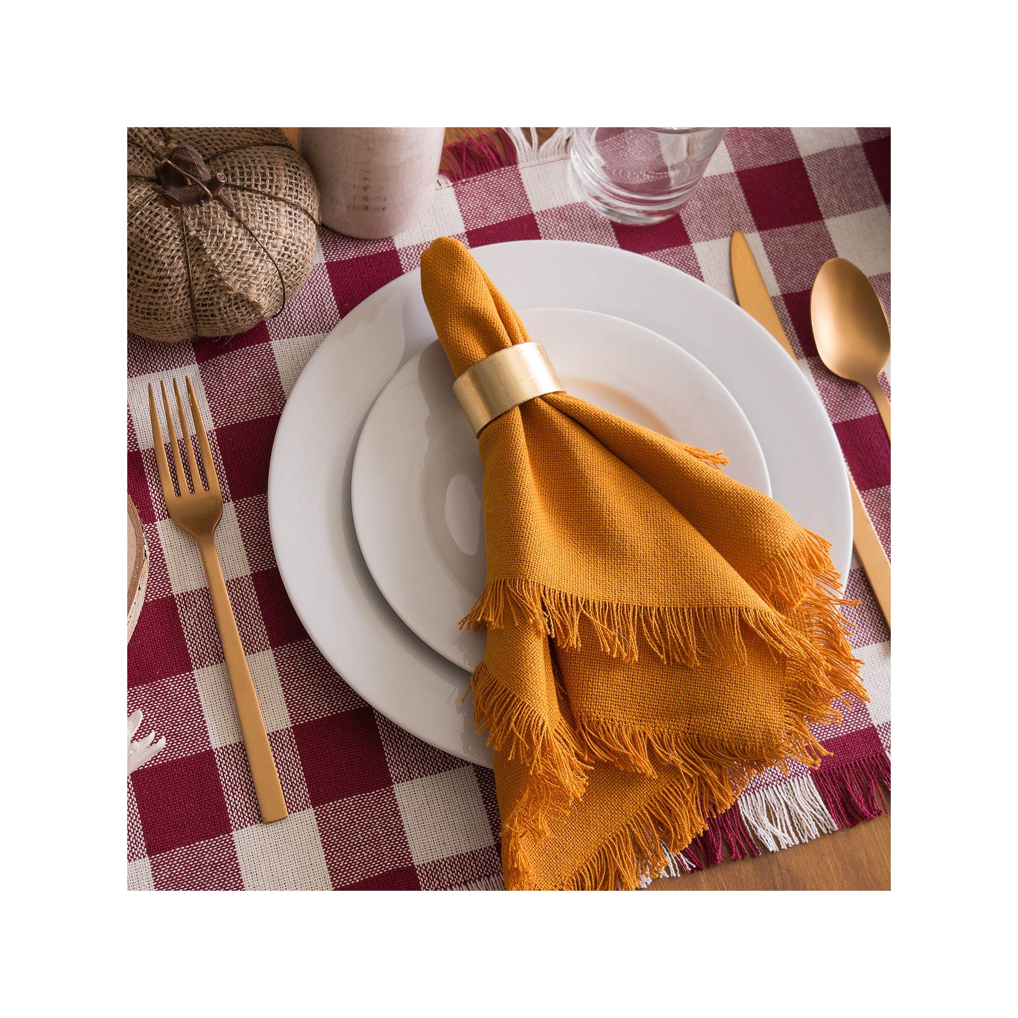 Design Imports Solid Pumpkin Spice 6-Pc. Napkins - YELLOW ONE SIZE