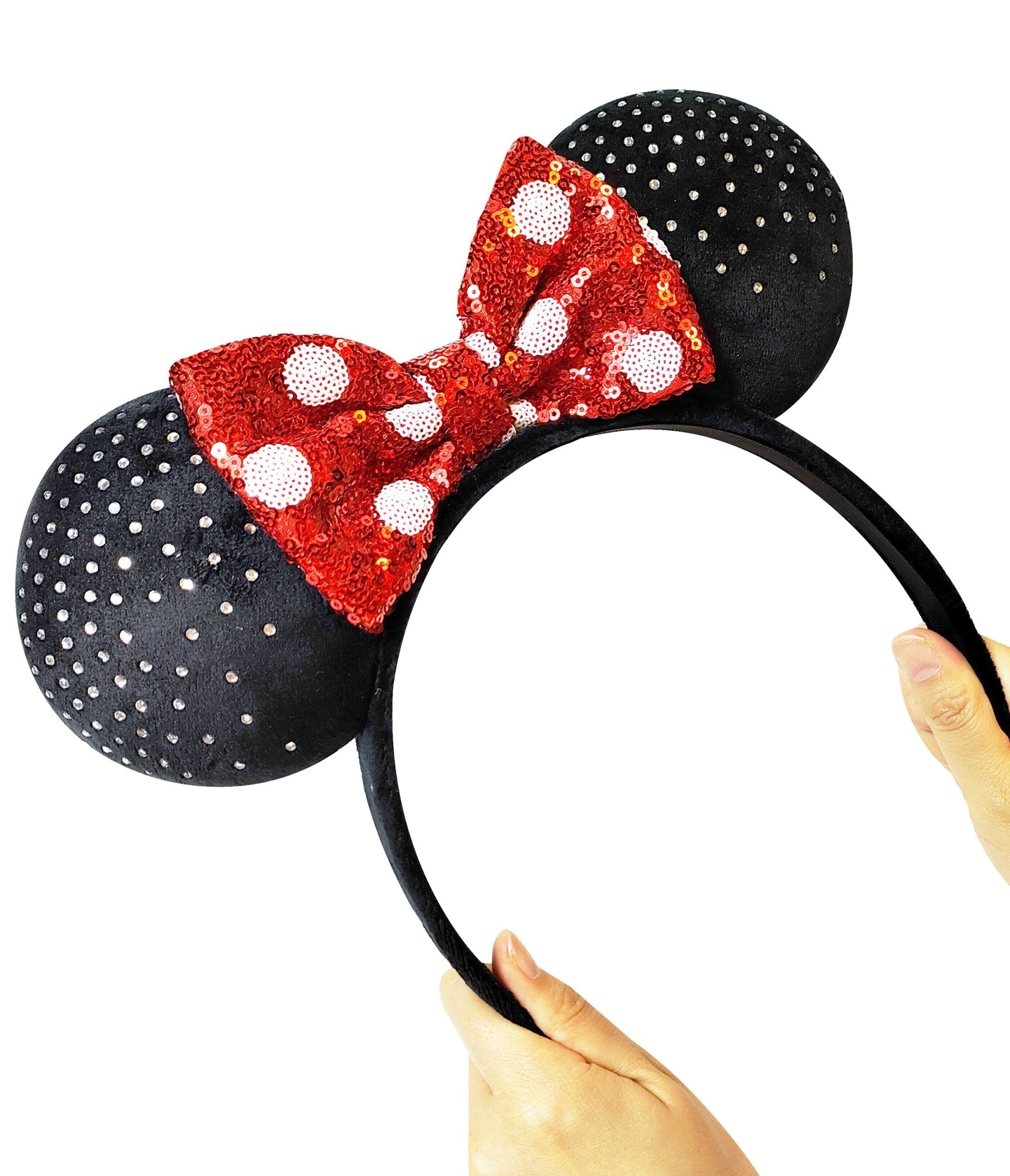 Minnie Mouse Black & Red Sequin Plush Headband