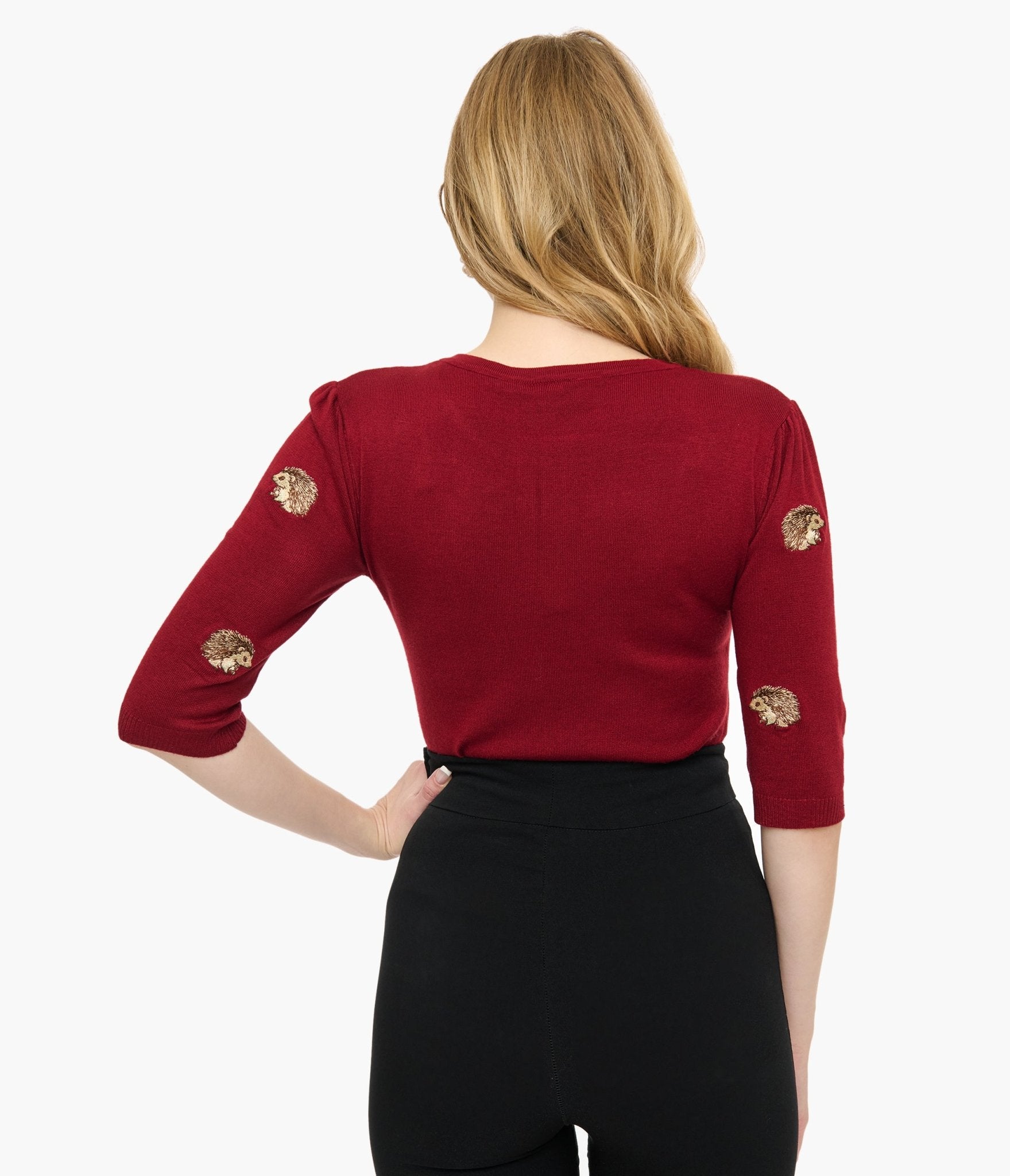 Voodoo Vixen Burgundy Hedgehogs Sweater