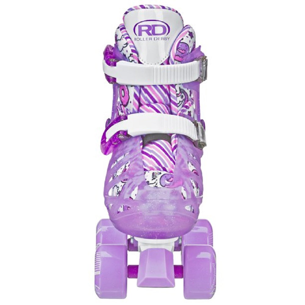 Roller Derby W346G2S Pearl Adjustable Girl's Roller Skates Donuts, Size: Small (12-2), urple/White