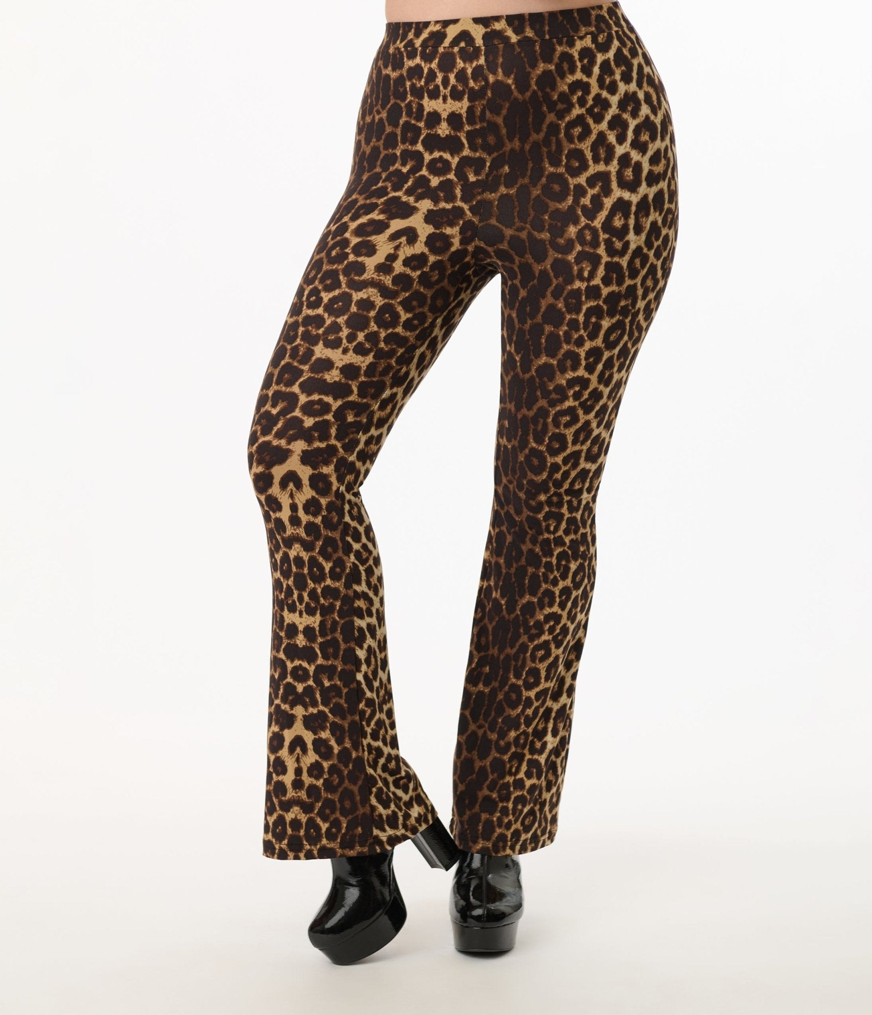 Pretty Attitude Clothing 1970s Leopard Print Bell Bottoms