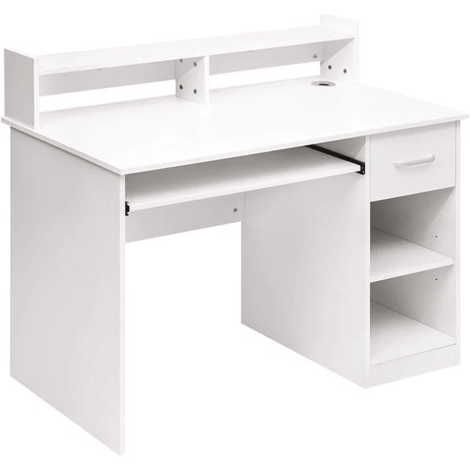 Ktaxon K1-13028647 Computer Desk Home Office Workstation Laptop Table Drawer Shelf Furniture White