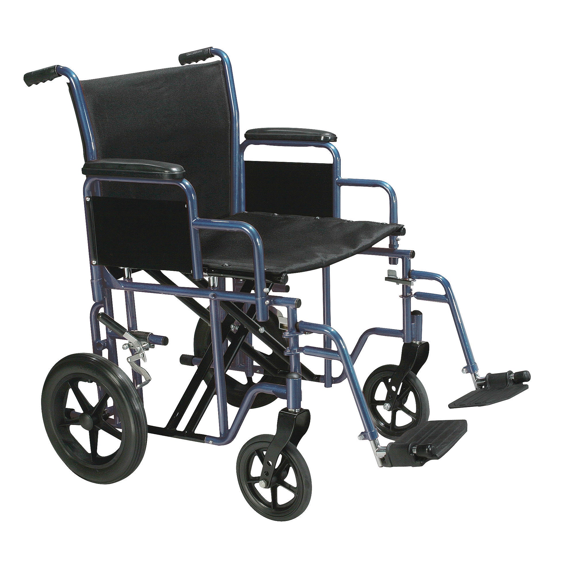 Drive Medical Bariatric Heavy Duty Transport Wheelchair with Swing Away Footrest, 22 Seat, Blue