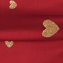 Unique Vintage Red & Gold Glitter Heart Flare Dress