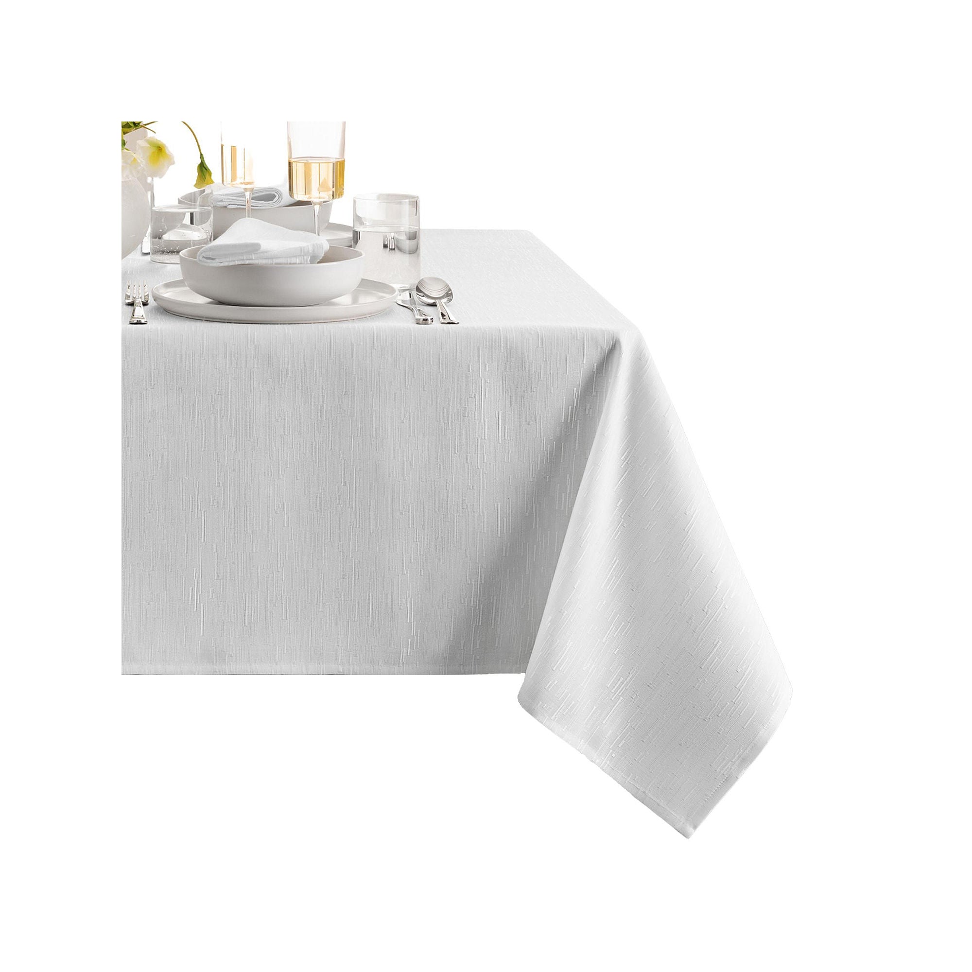 Elrene Home Fashions Water & Stain Resistant Continental Tablecloth - WHITE ONE SIZE