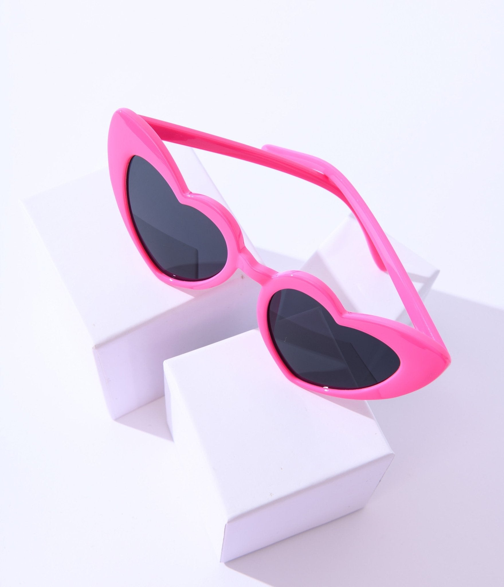 Unique Vintage Hot Pink Heart Sunglasses