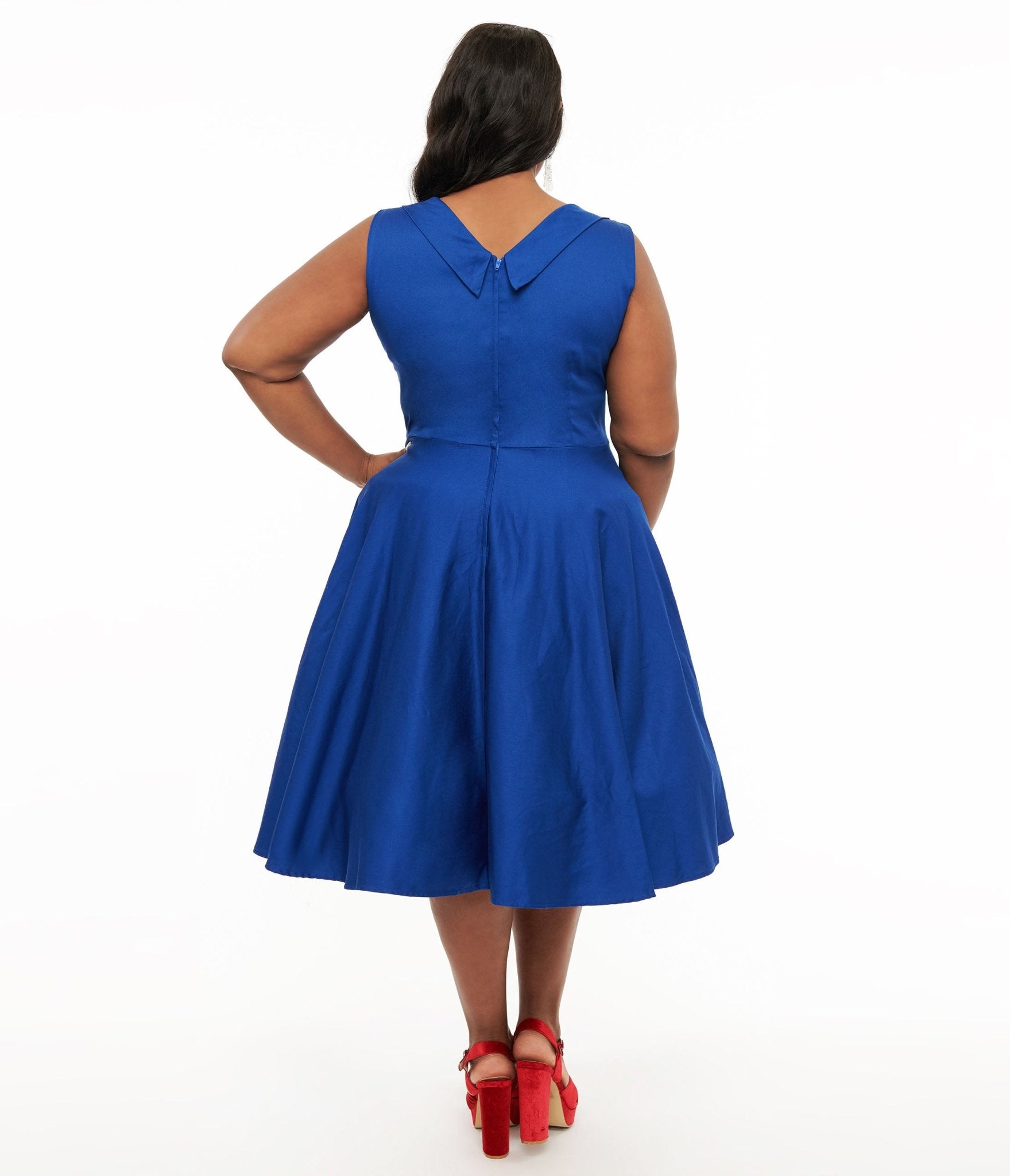 Dolly & Dotty 1950s Royal Blue Grace Swing Dress