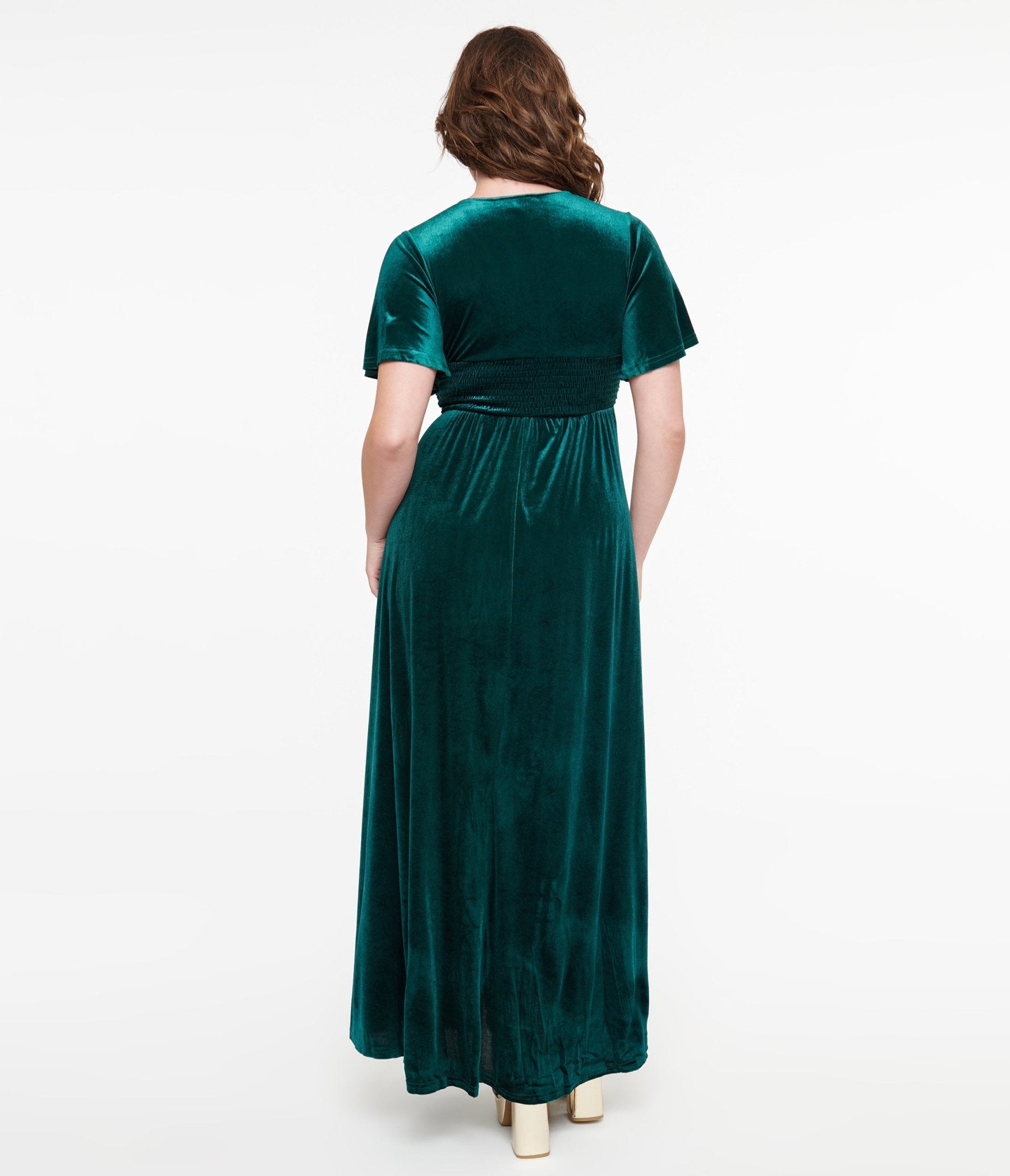 Emerald Velvet Berenice Maxi Dress