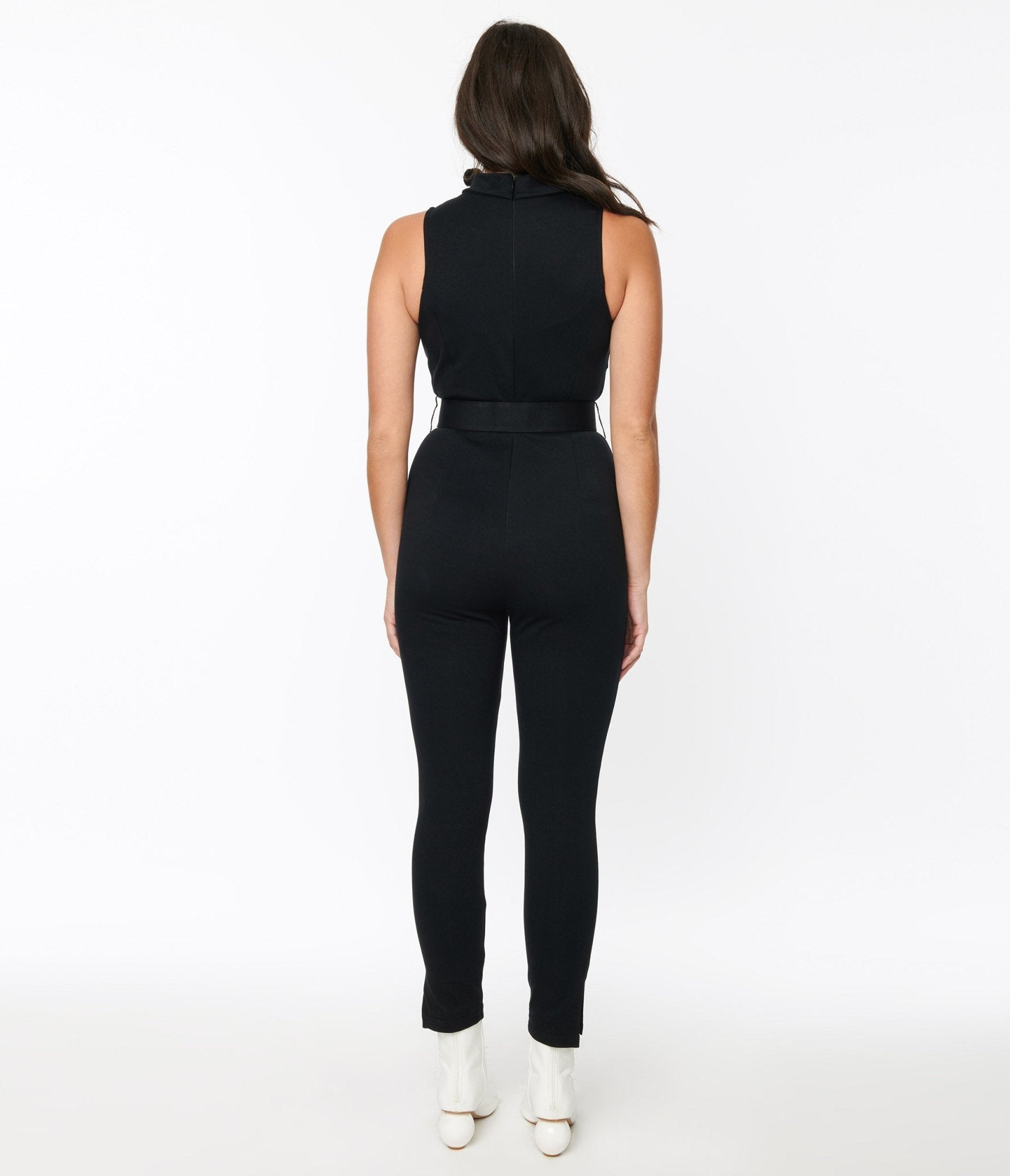 Black Knit Belted Celina Jumpsuit