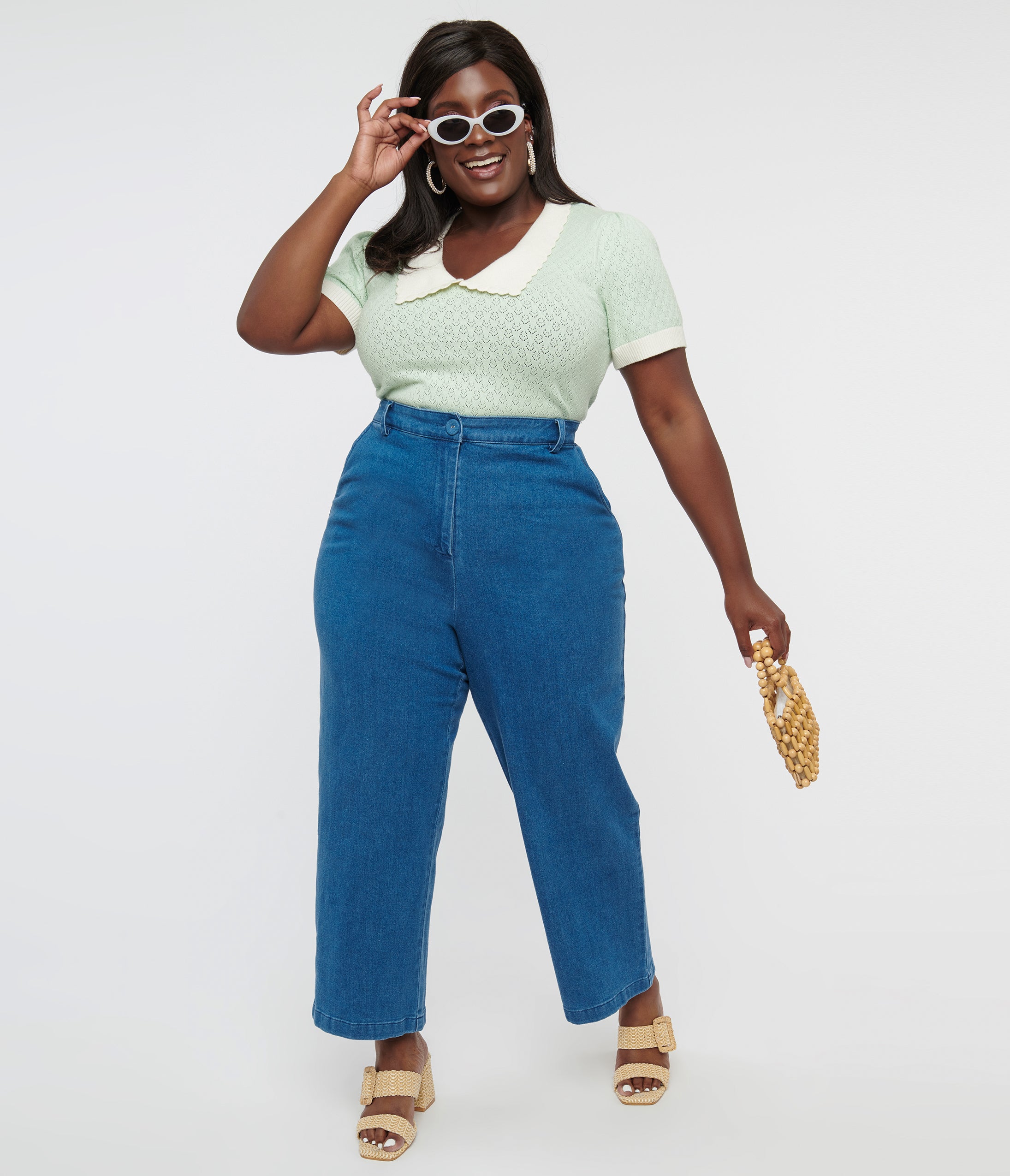 Plus Size Light Wash Denim Jeans