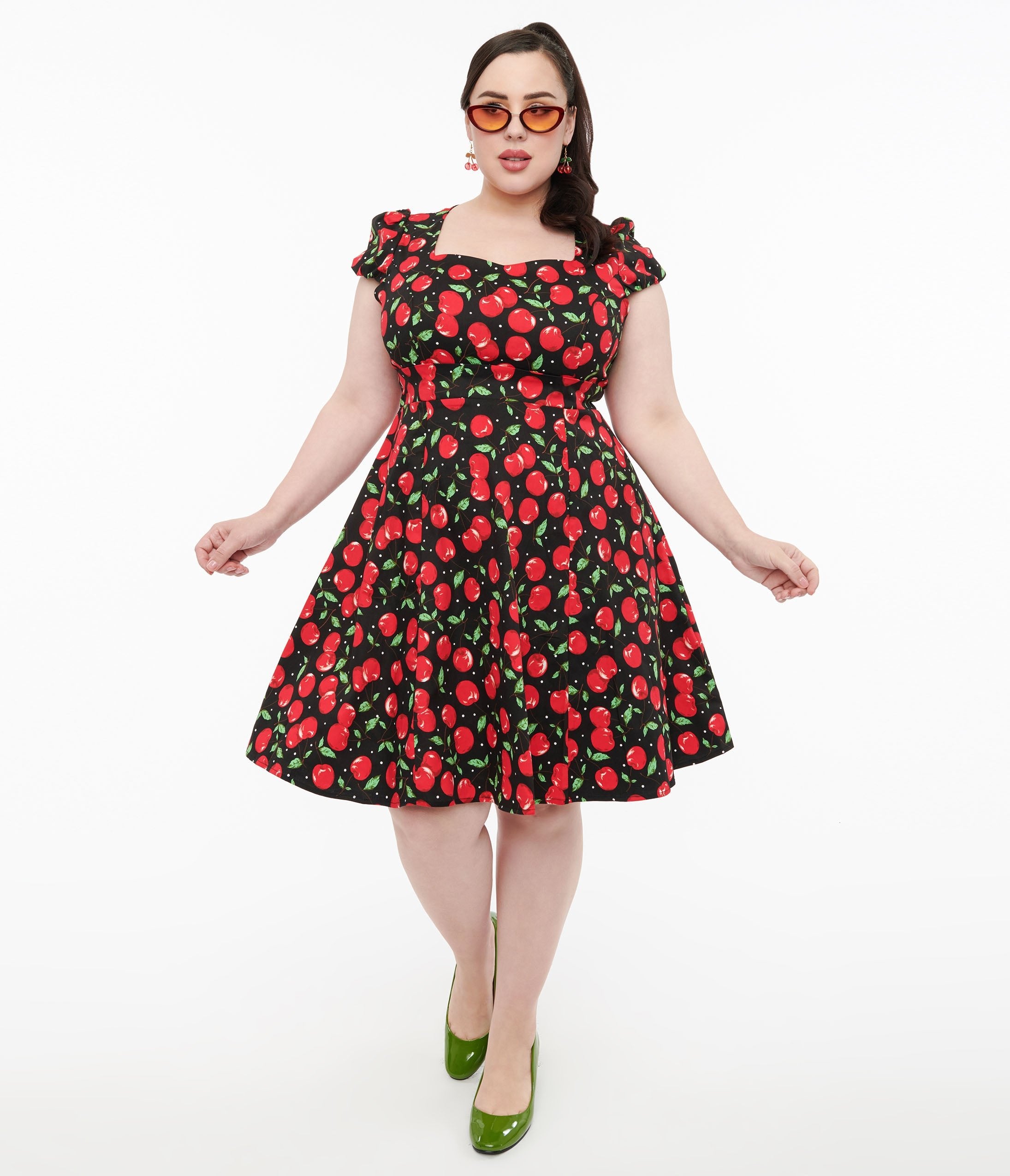 Dolly & Dotty 1950s Black Cherry Swing Dress