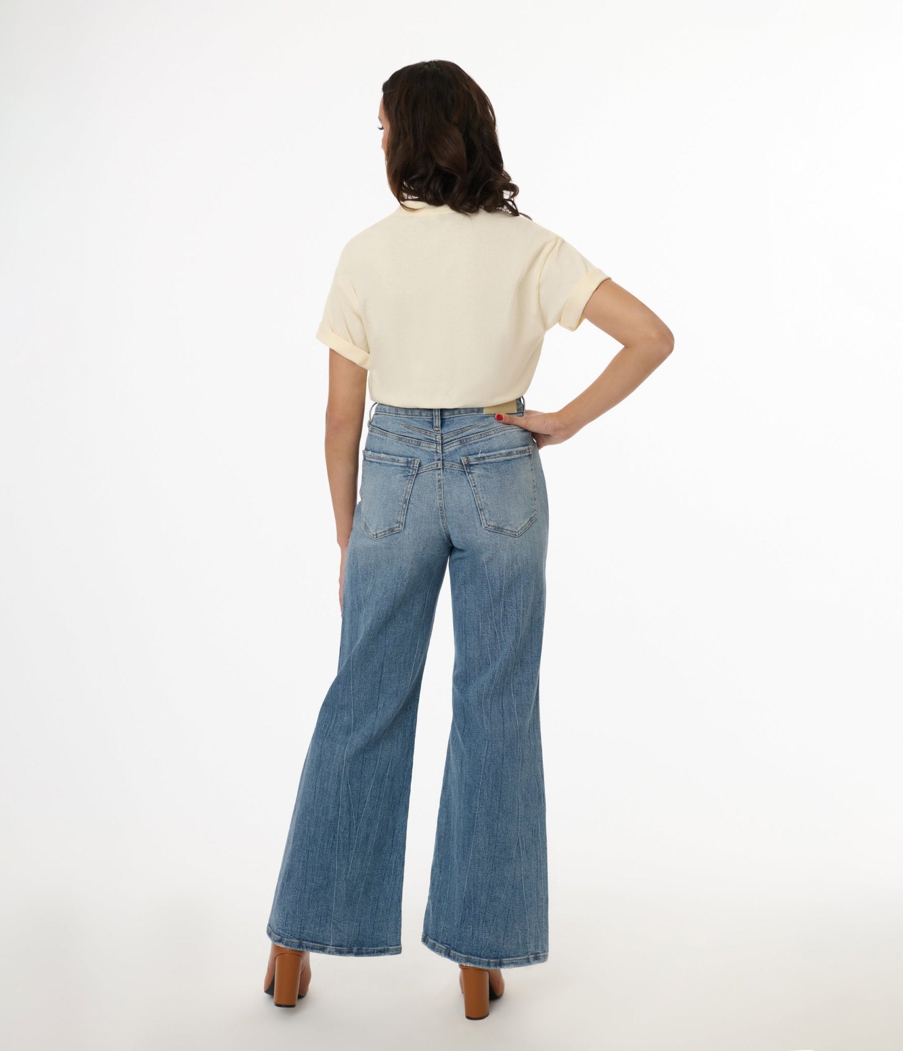 Denim High Rise Palazzo Jeans