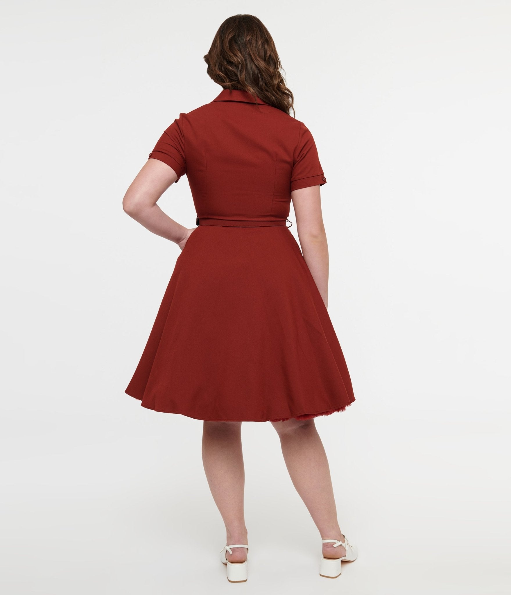 Voodoo Vixen 1950s Burgundy Bow Fit & Flare Dress