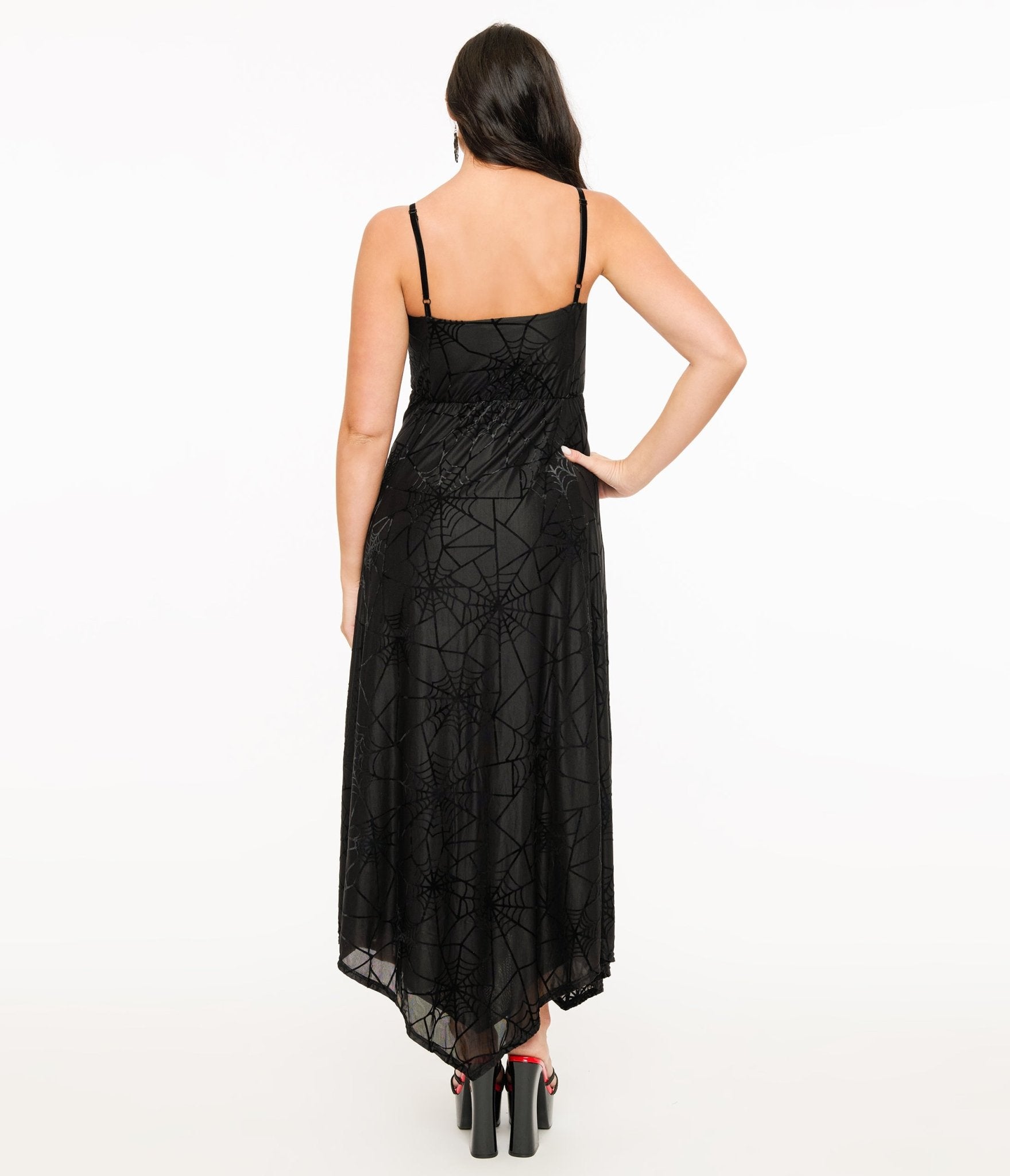 Wax Poetic Black Spiderweb Willow Maxi Dress & Bolero Set