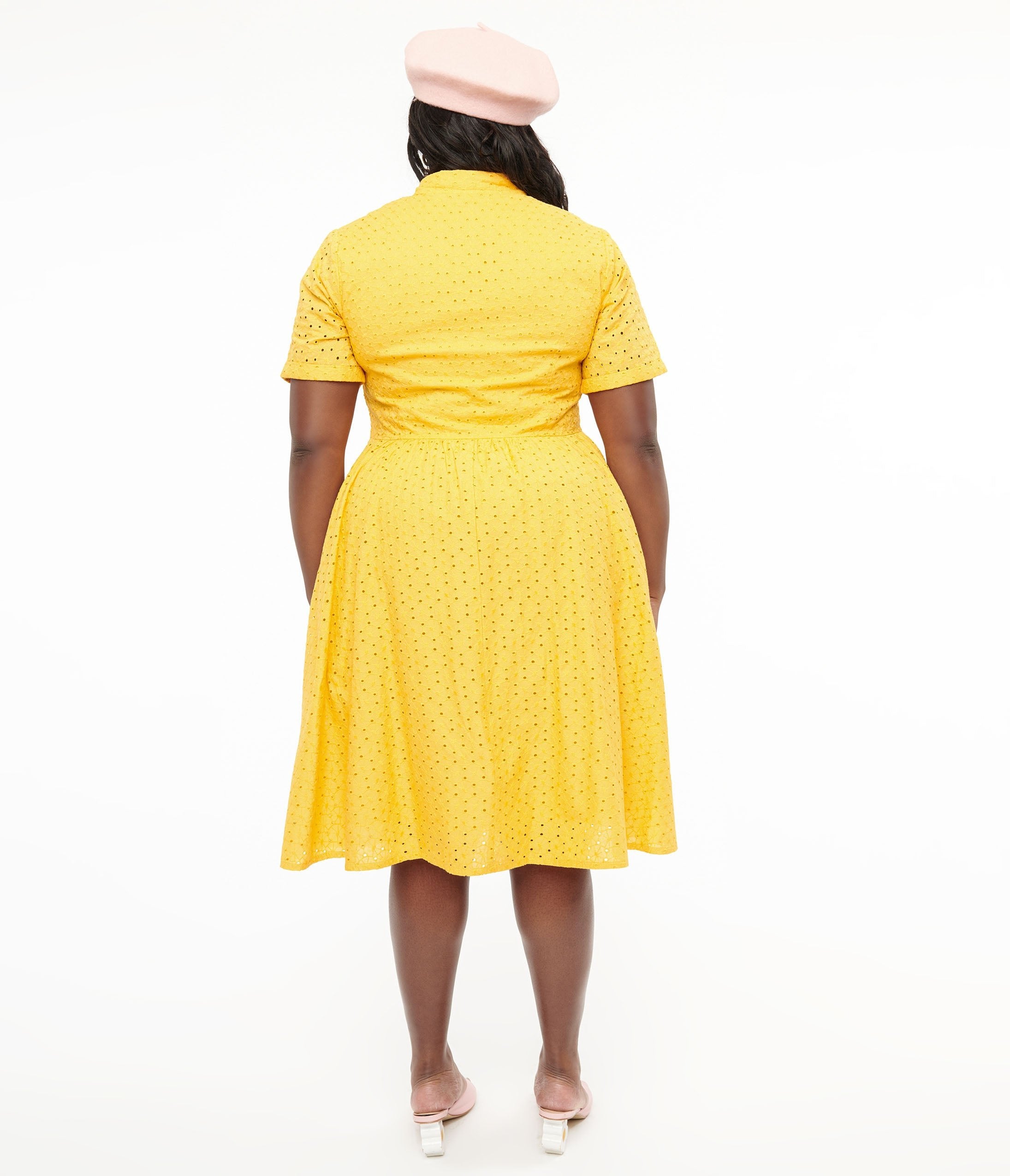 Plus Size 1950s Marigold Eyelet Cotton Harlow Dress