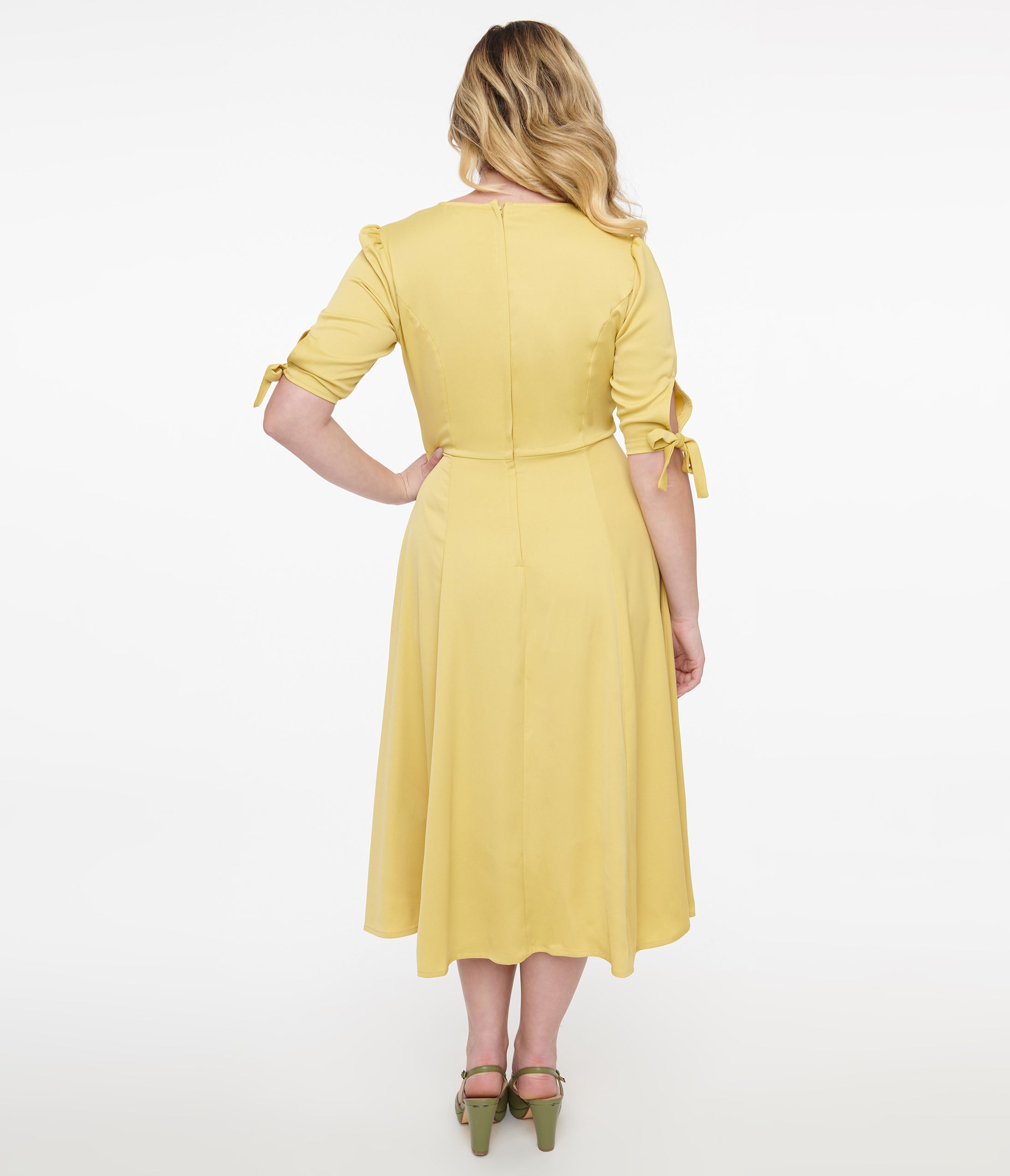 1940s Yellow Bella Swing Dress