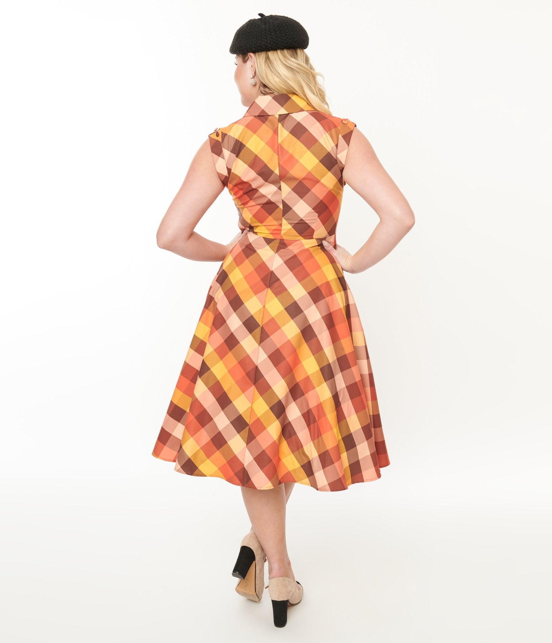 Unique Vintage 1950s Fall Madras Plaid Shirt Dress