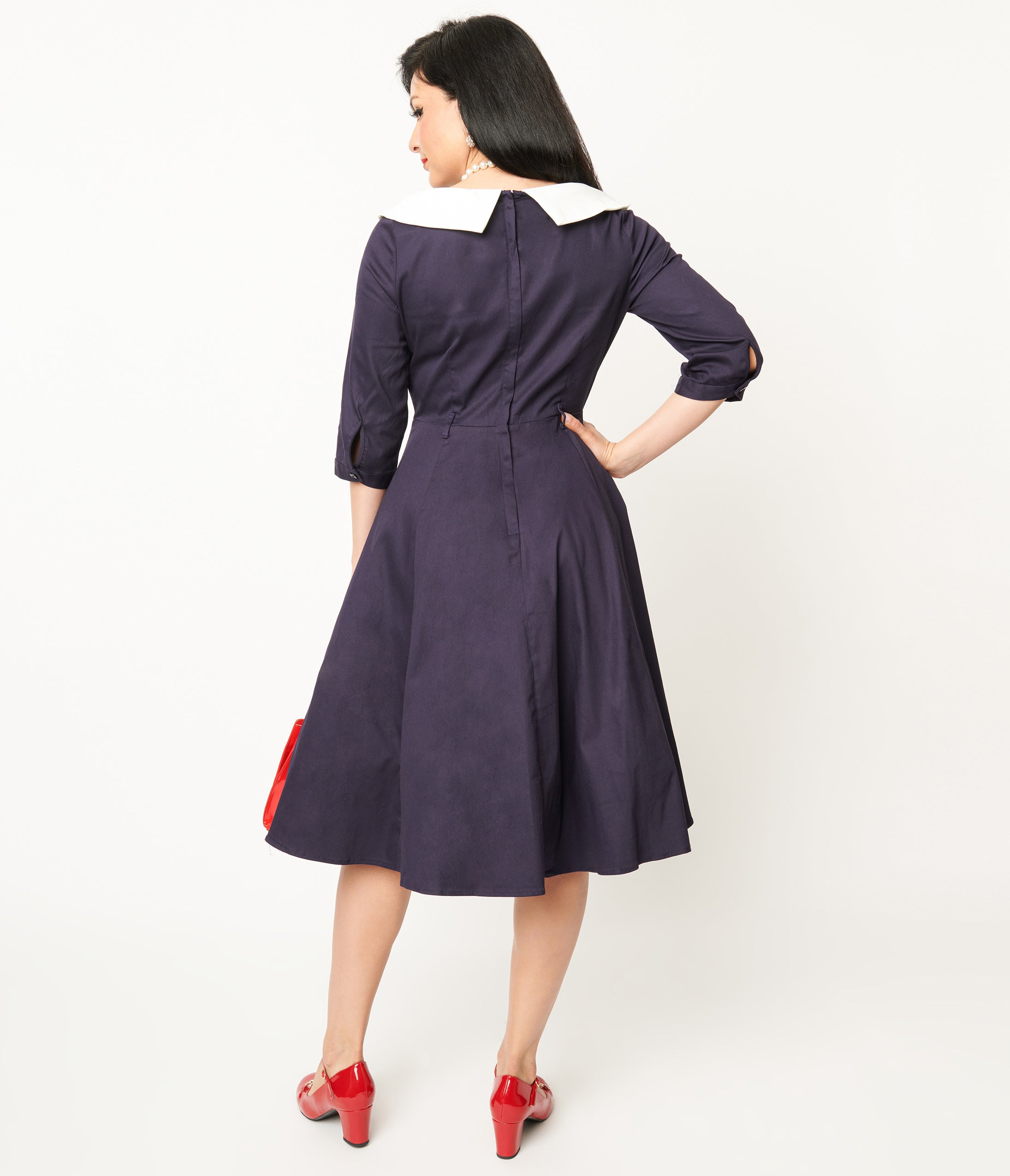 Collectif Navy & White Elle Swing Dress