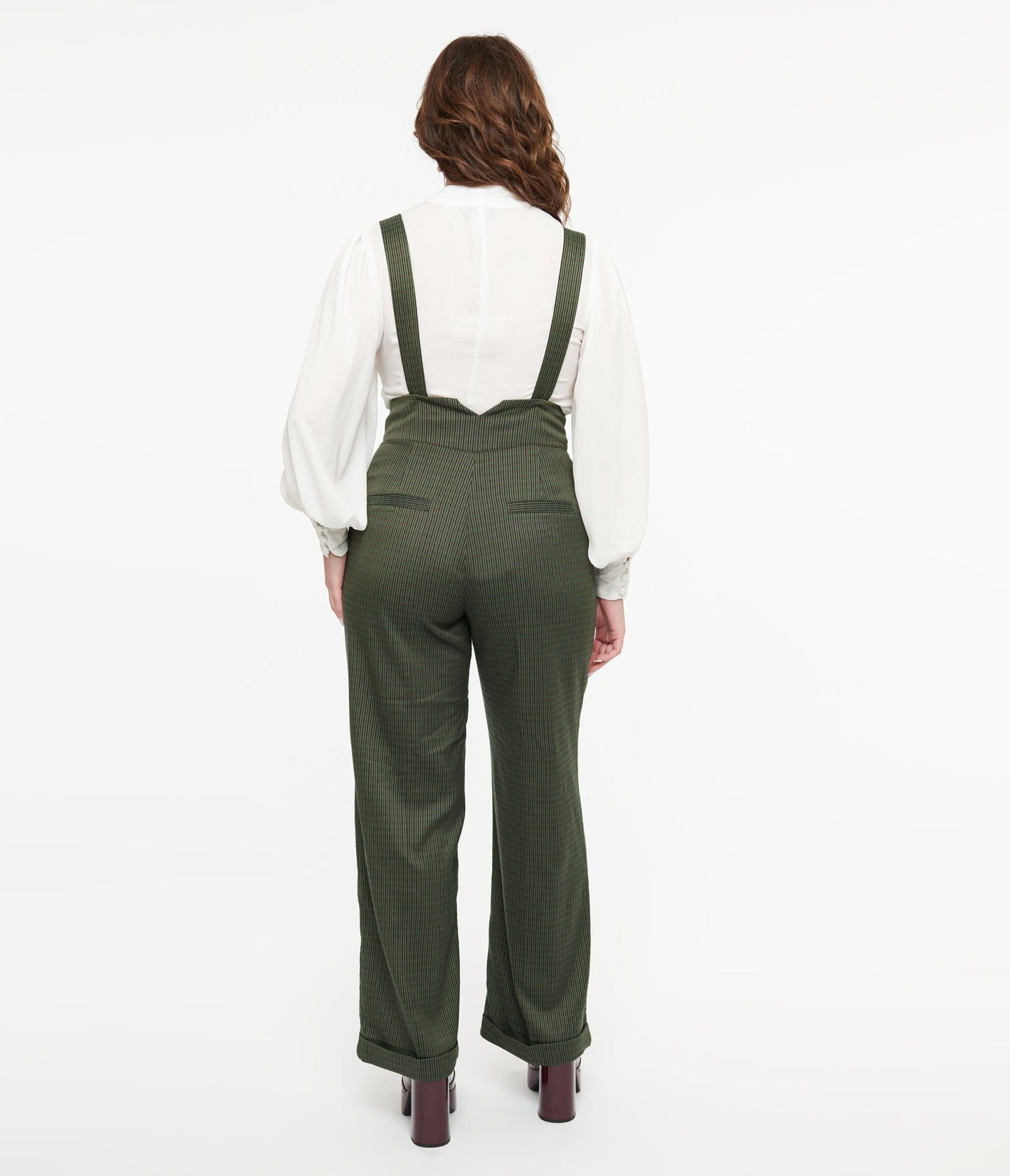 Royal Monk 1940s Green Check Jenny Trousers