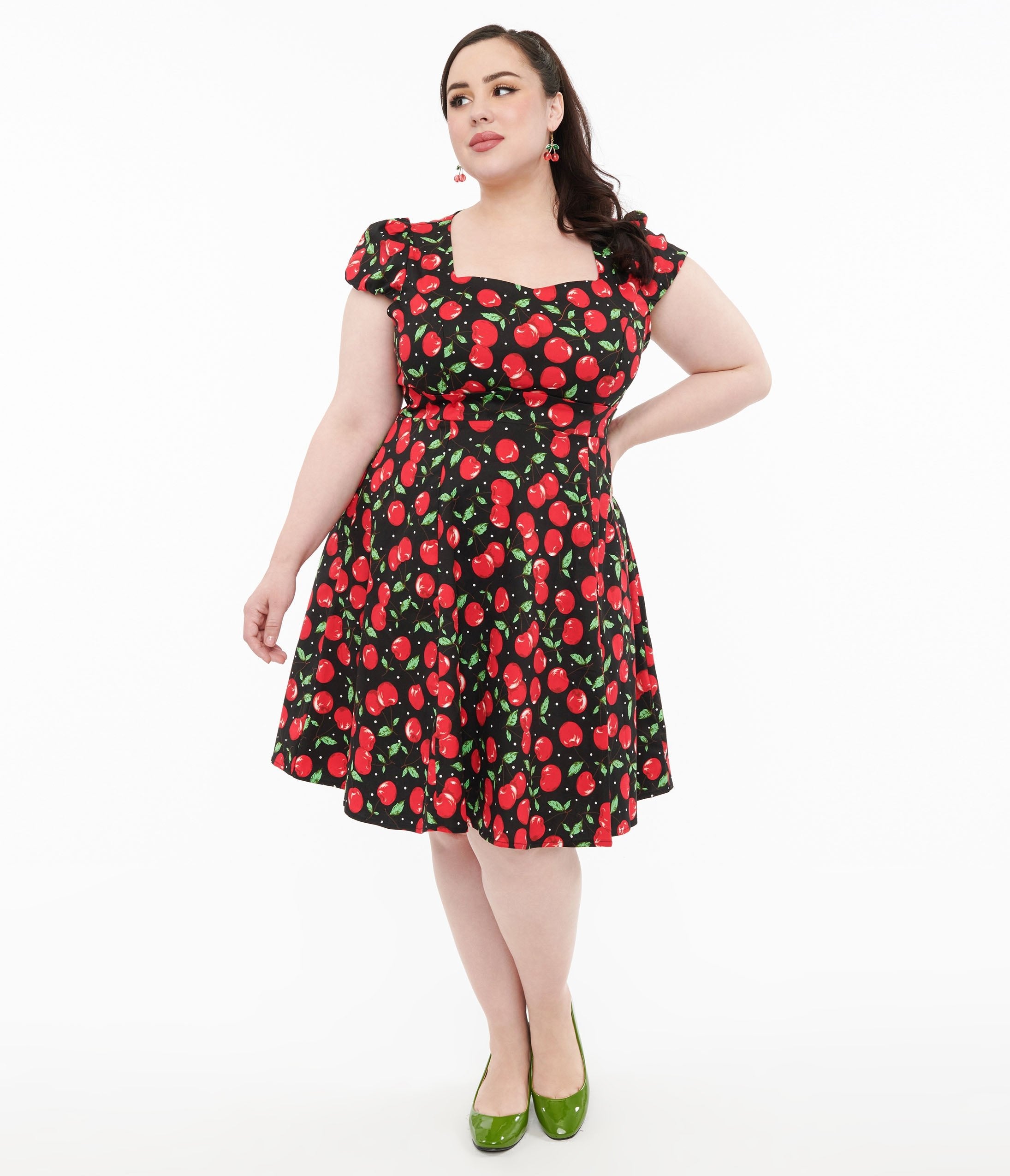 Dolly & Dotty 1950s Black Cherry Swing Dress