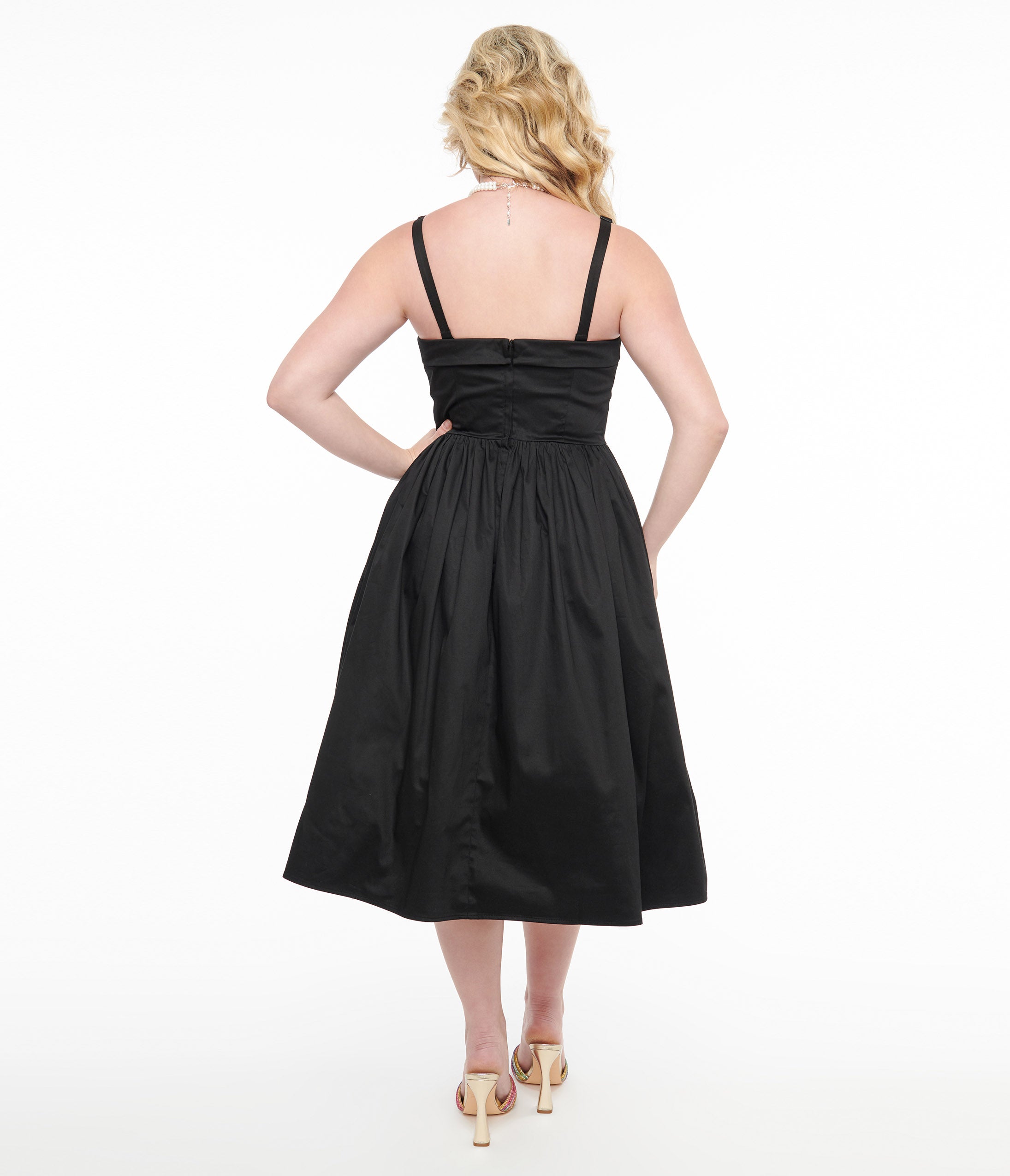 Collectif 1950s Black Kiana Swing Dress