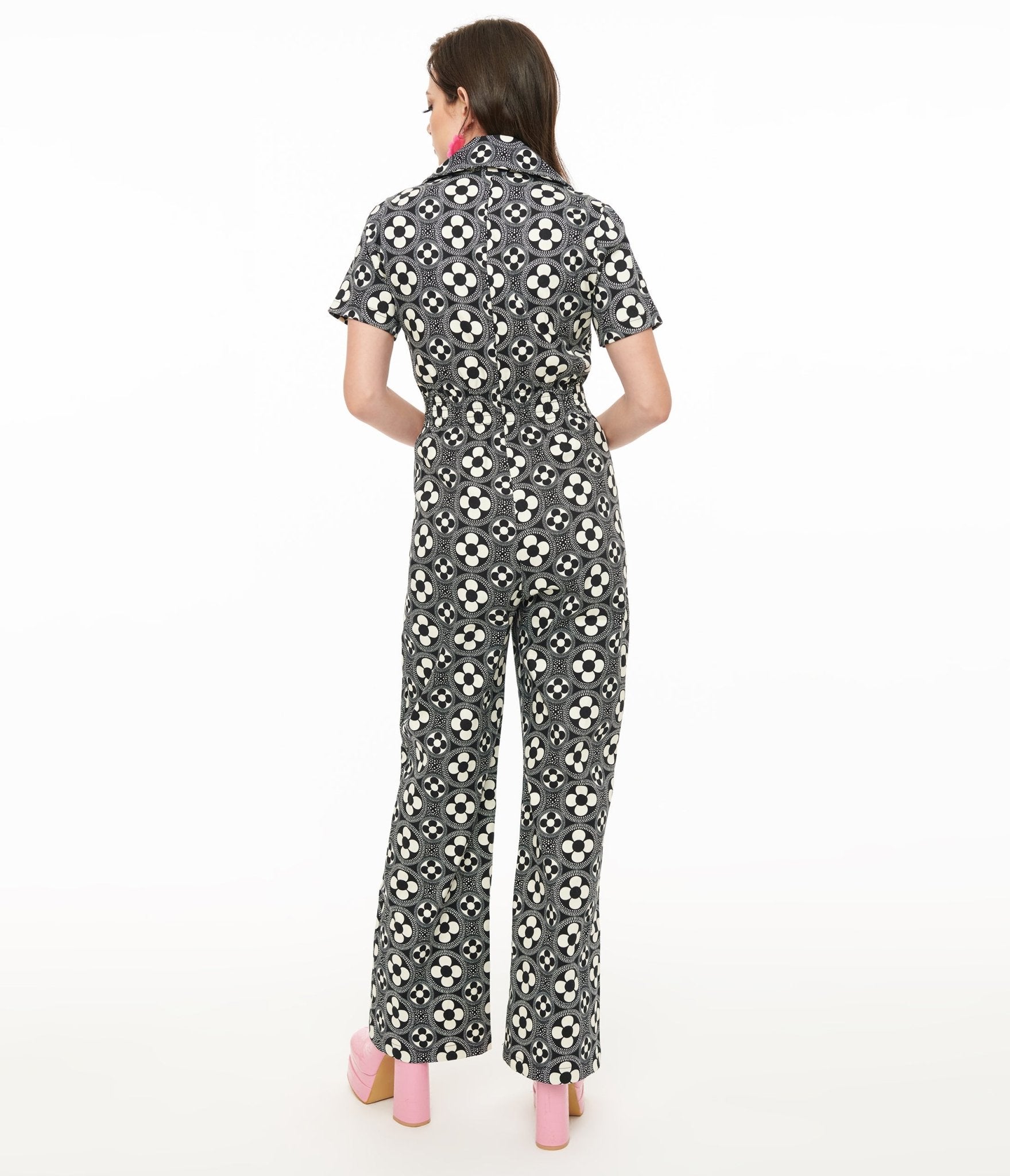 Miracle Eye Black & White Floral Jumpsuit