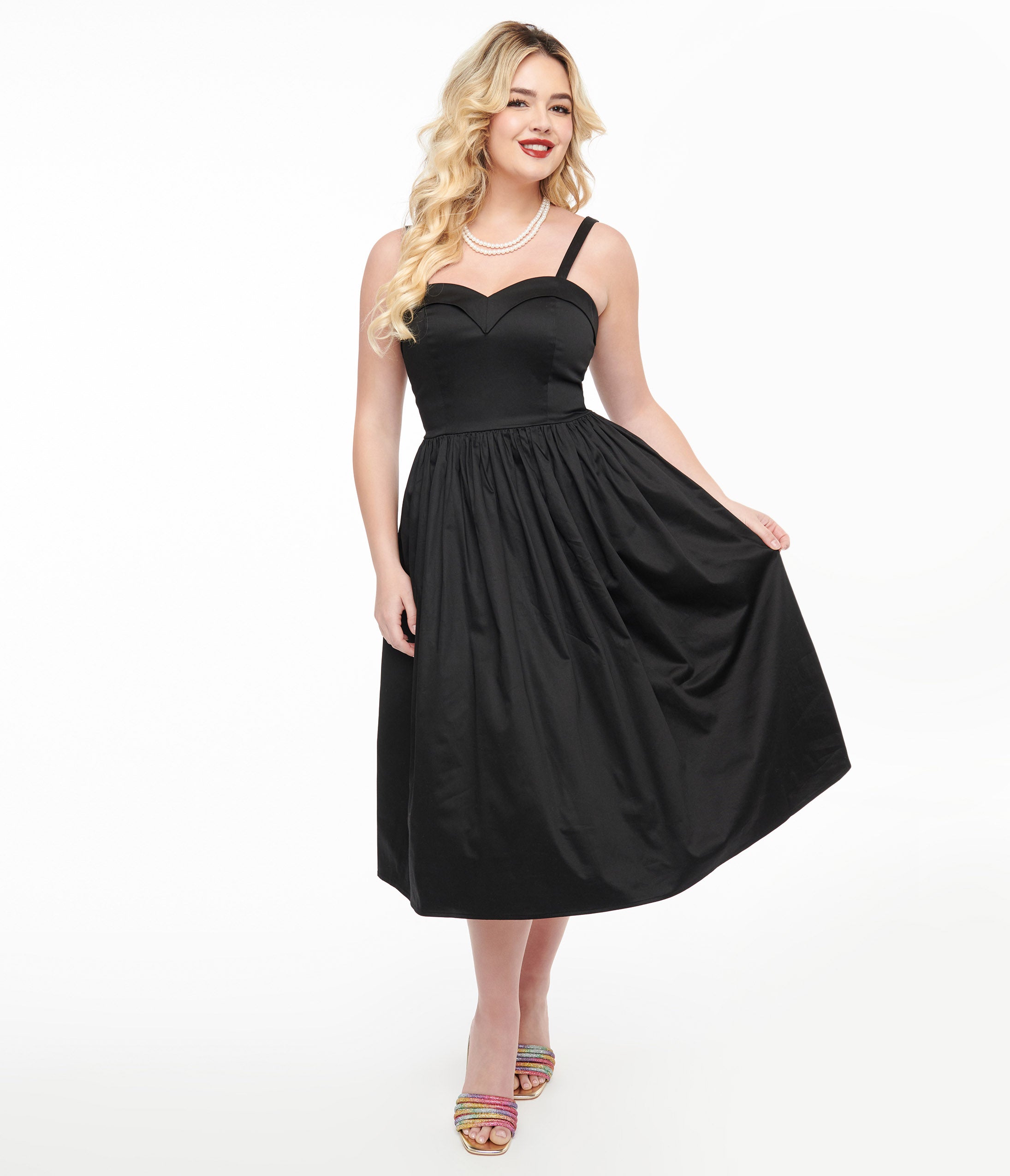 Collectif 1950s Black Kiana Swing Dress